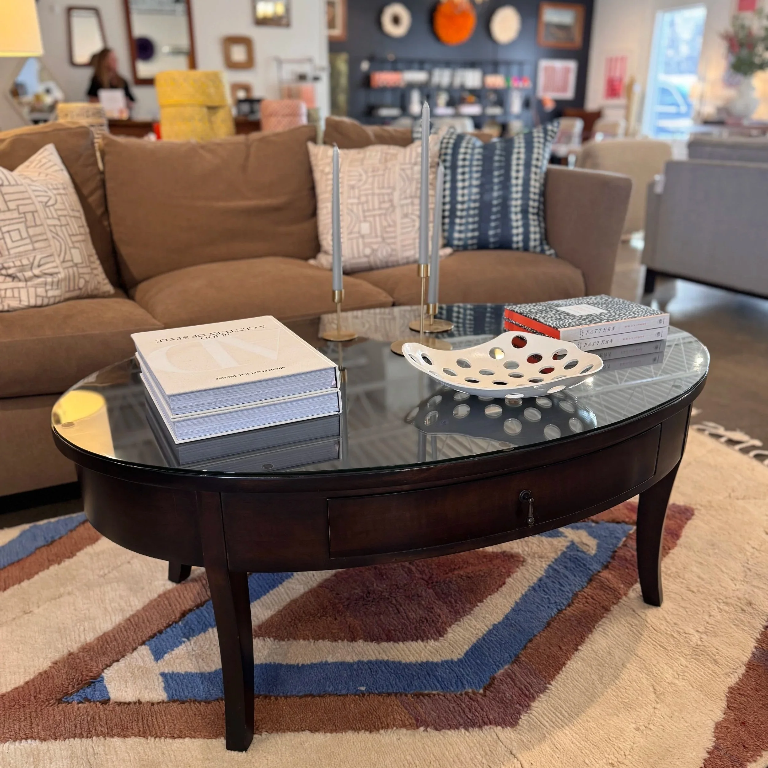 Espresso Oval Coffee Table by Timberline - 49W x 33D x 21H