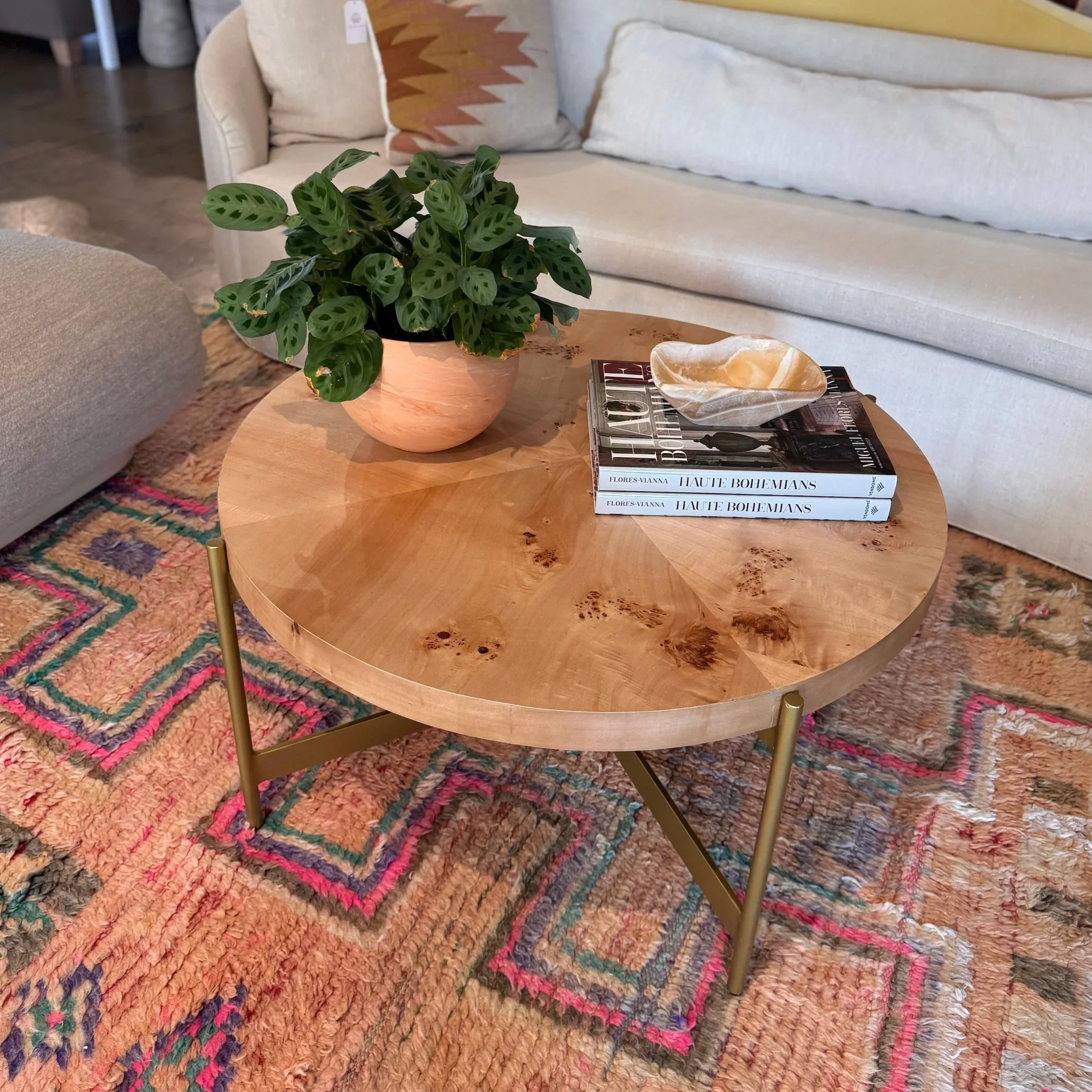 Mappa Burl Veneer Coffee Table - 36D x 18H