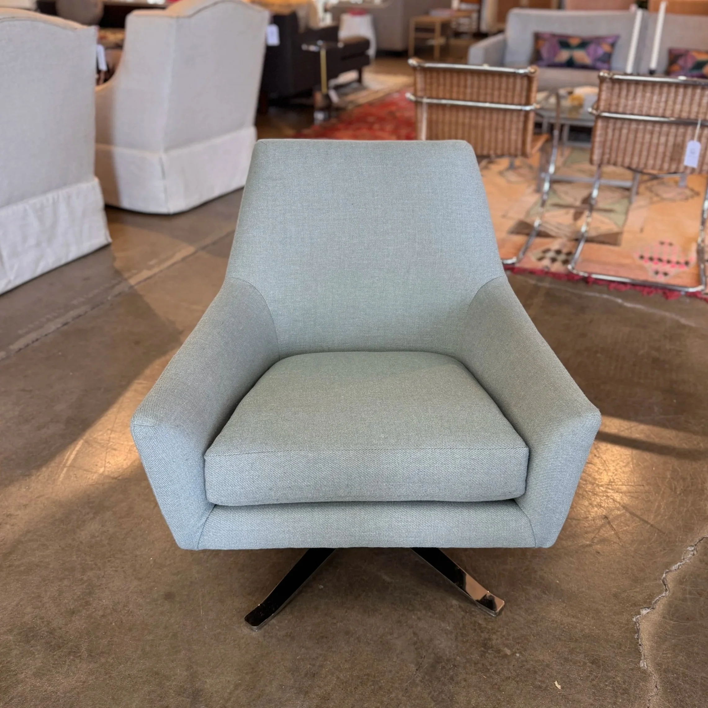 SOLD - West Elm Lucas Swivel Chair (31W x 33D x 31H)