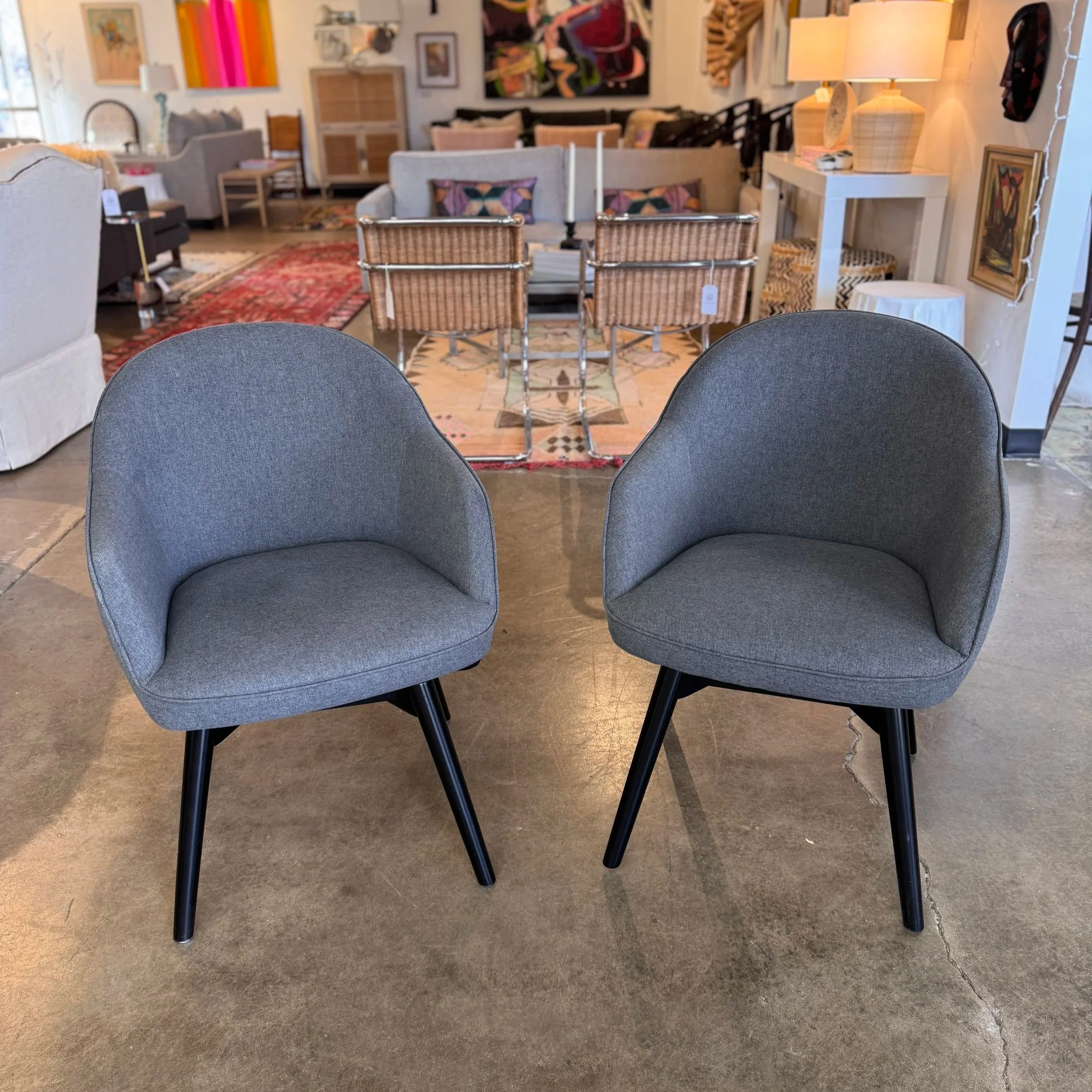 SOLD - Arhaus Swivel Armchair