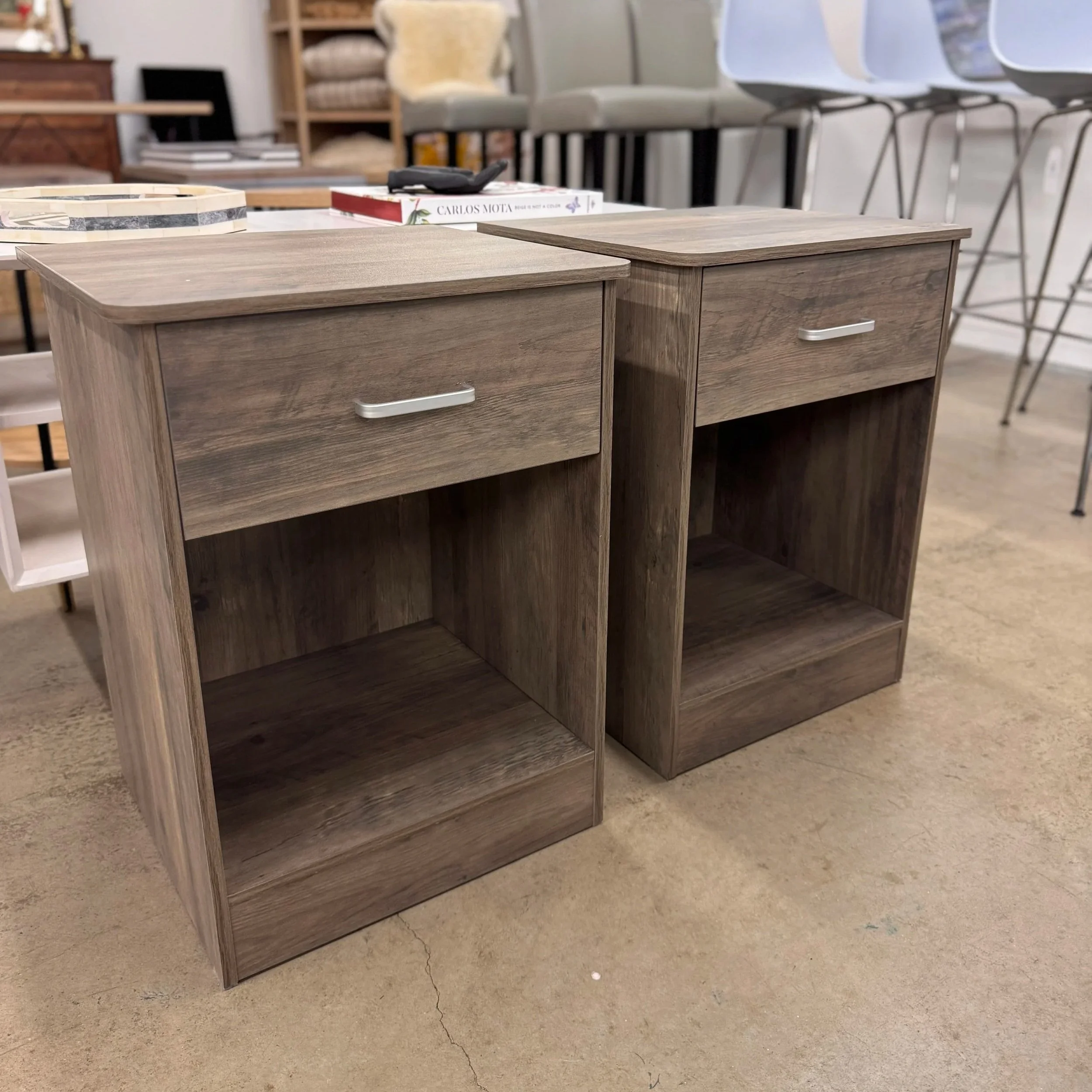 Single Drawer Nightstand (x2) - 17.5W x 15.8D x 23.8H