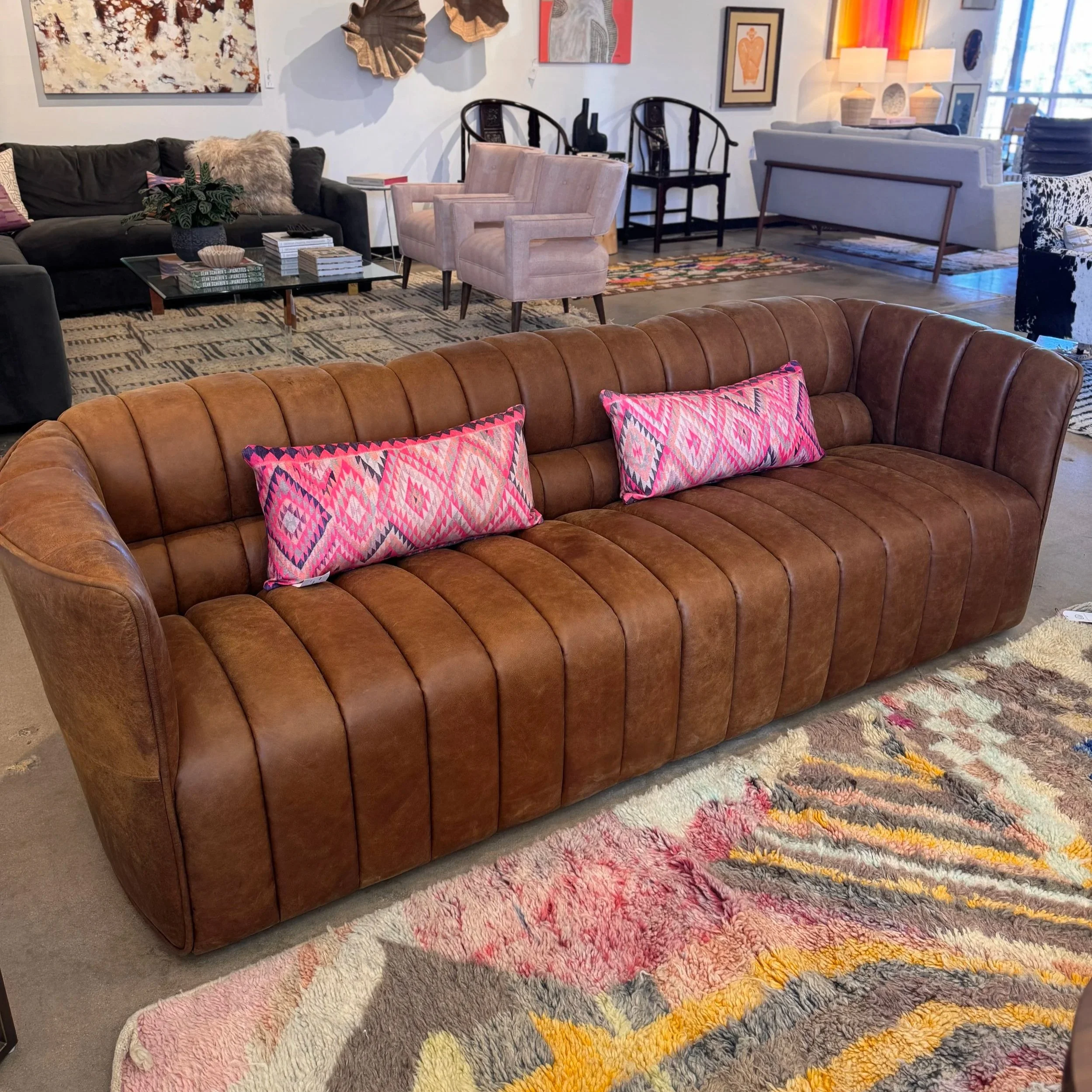 Ripple Leather Sofa by Steen Østergaard for CB2 (NEW) -  89W x 34D x 28H