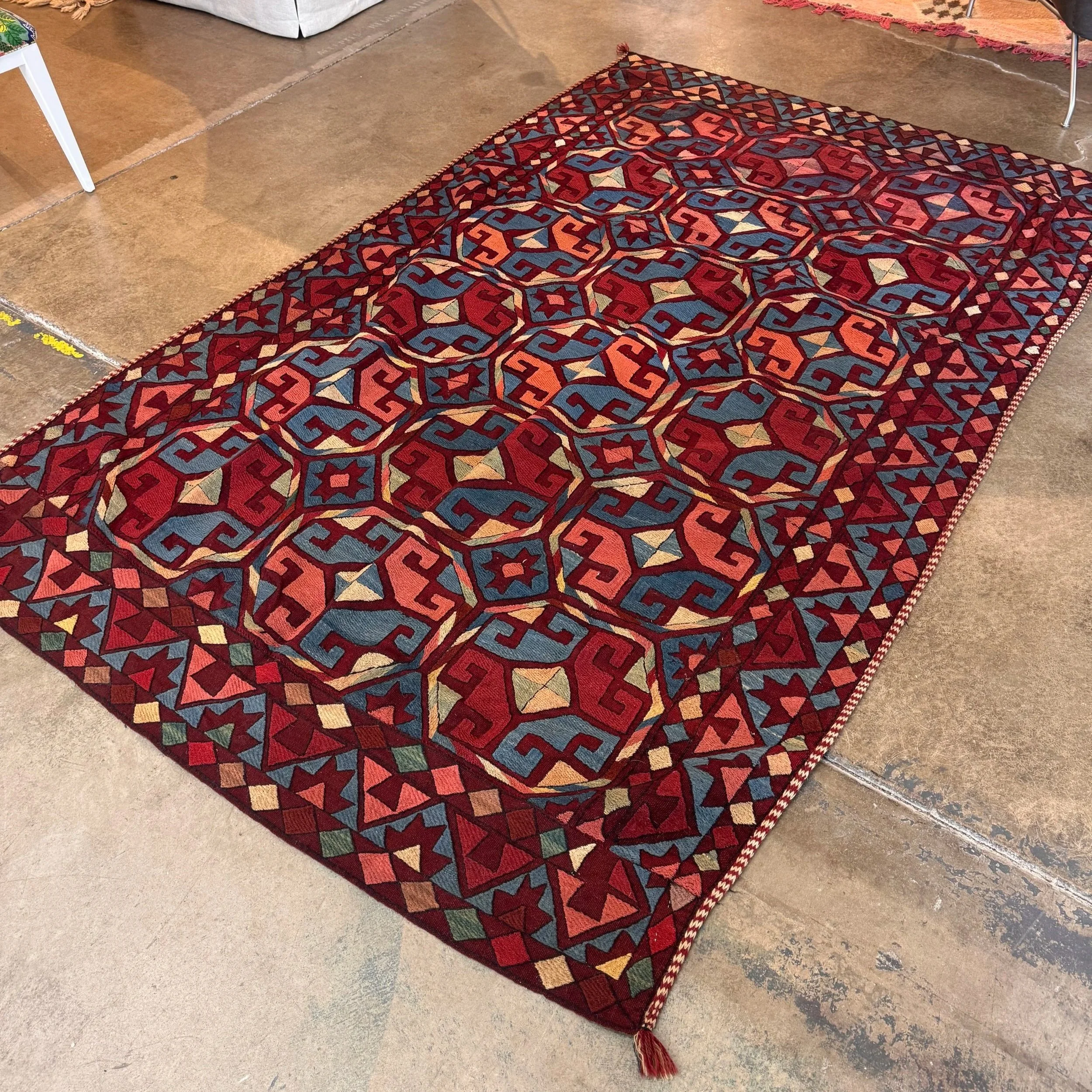 Vintage Uzbek Kilim (63" x 103")
