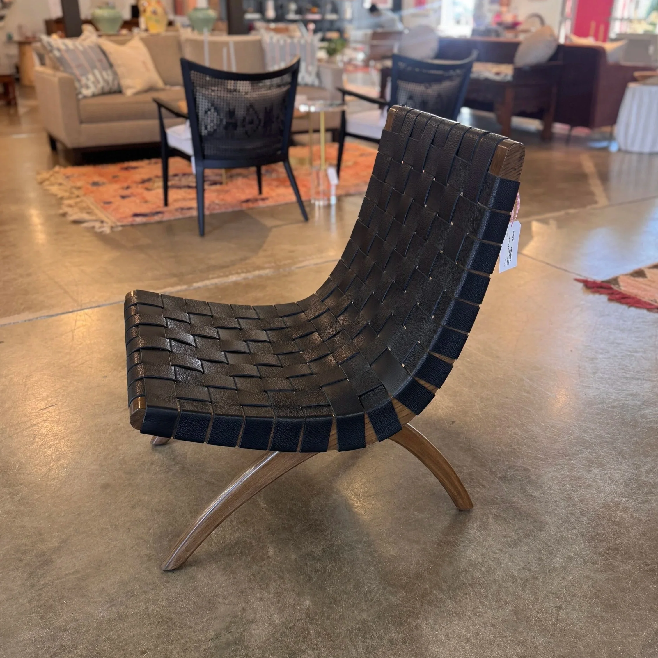 Arhaus Lloyd Leather & Wood Chair