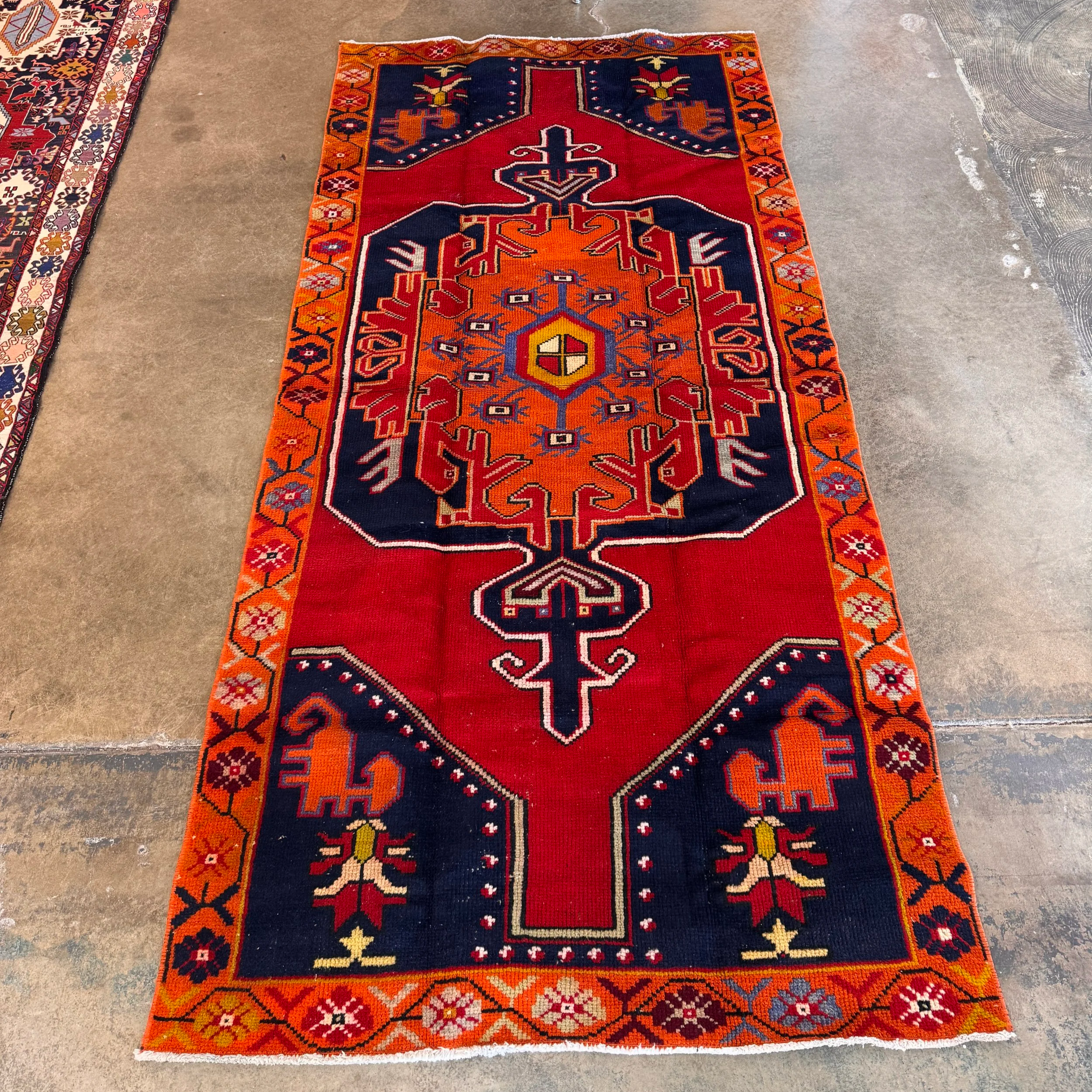 Vintage 1920's Cappadocian Monastery Rug (8.3' x 4')