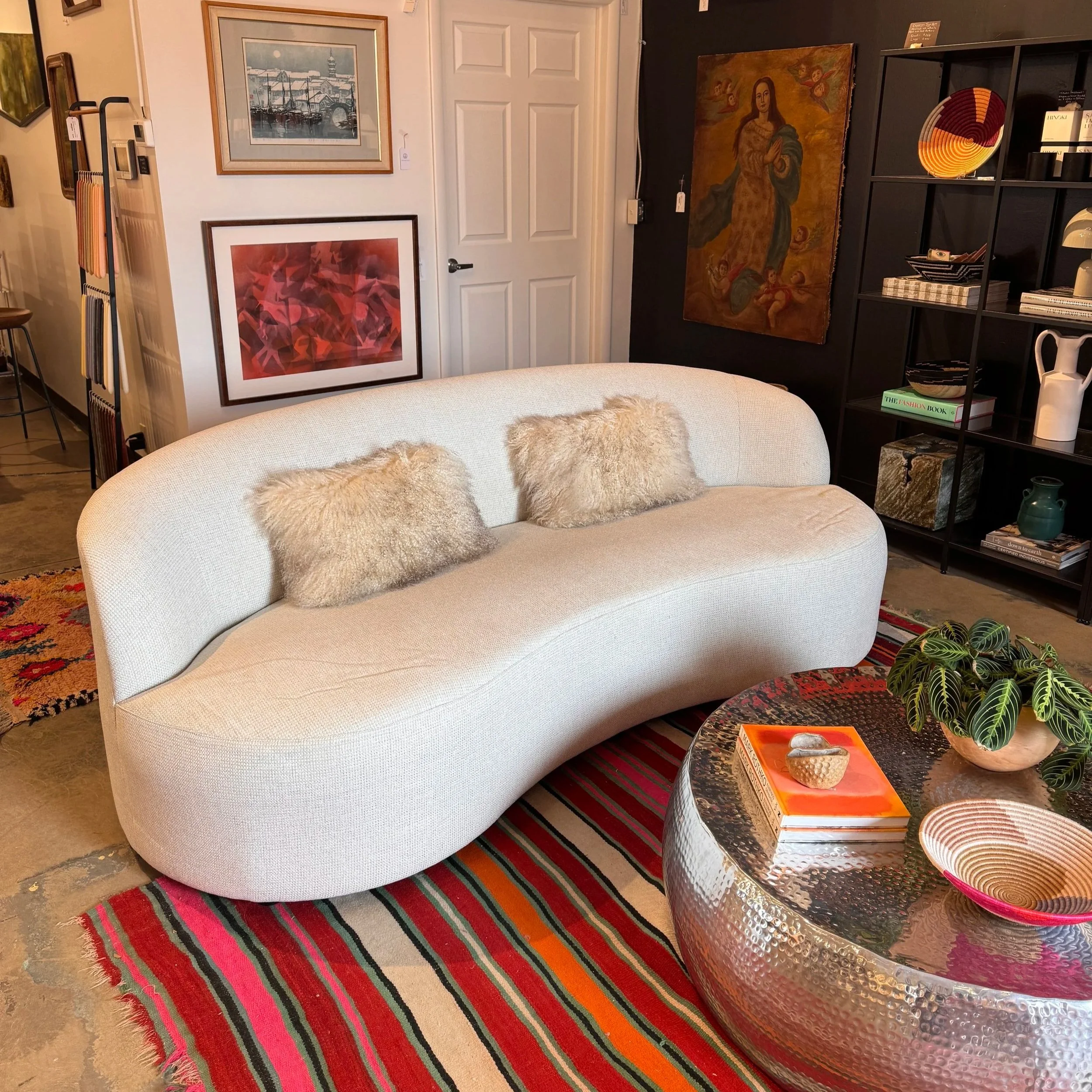 SOLD - Bernhardt Curved Sofa (89W x 41.5D x 32H)