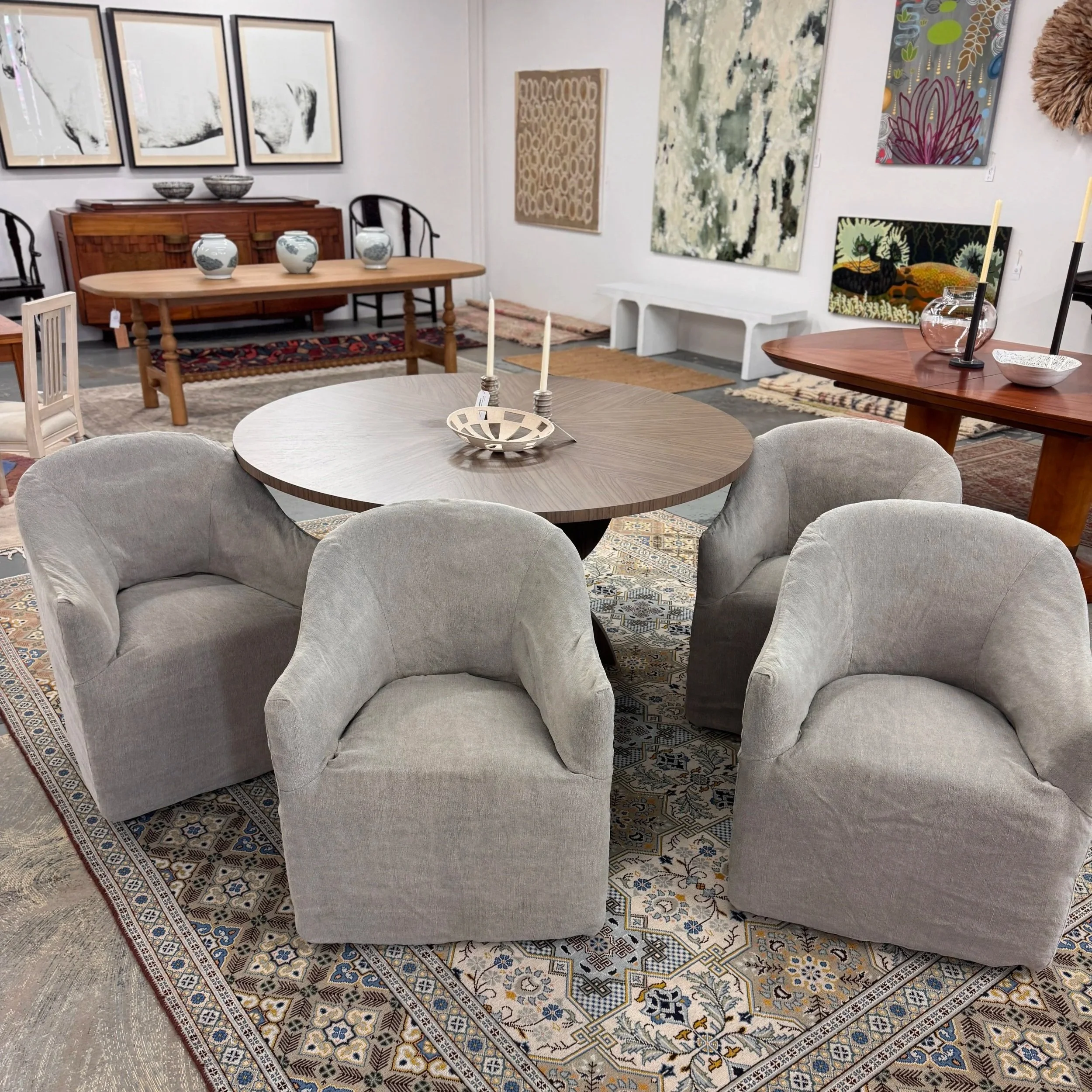 Four Hands Slipcovered Dining Chair - 25.5W x 25D x 32H