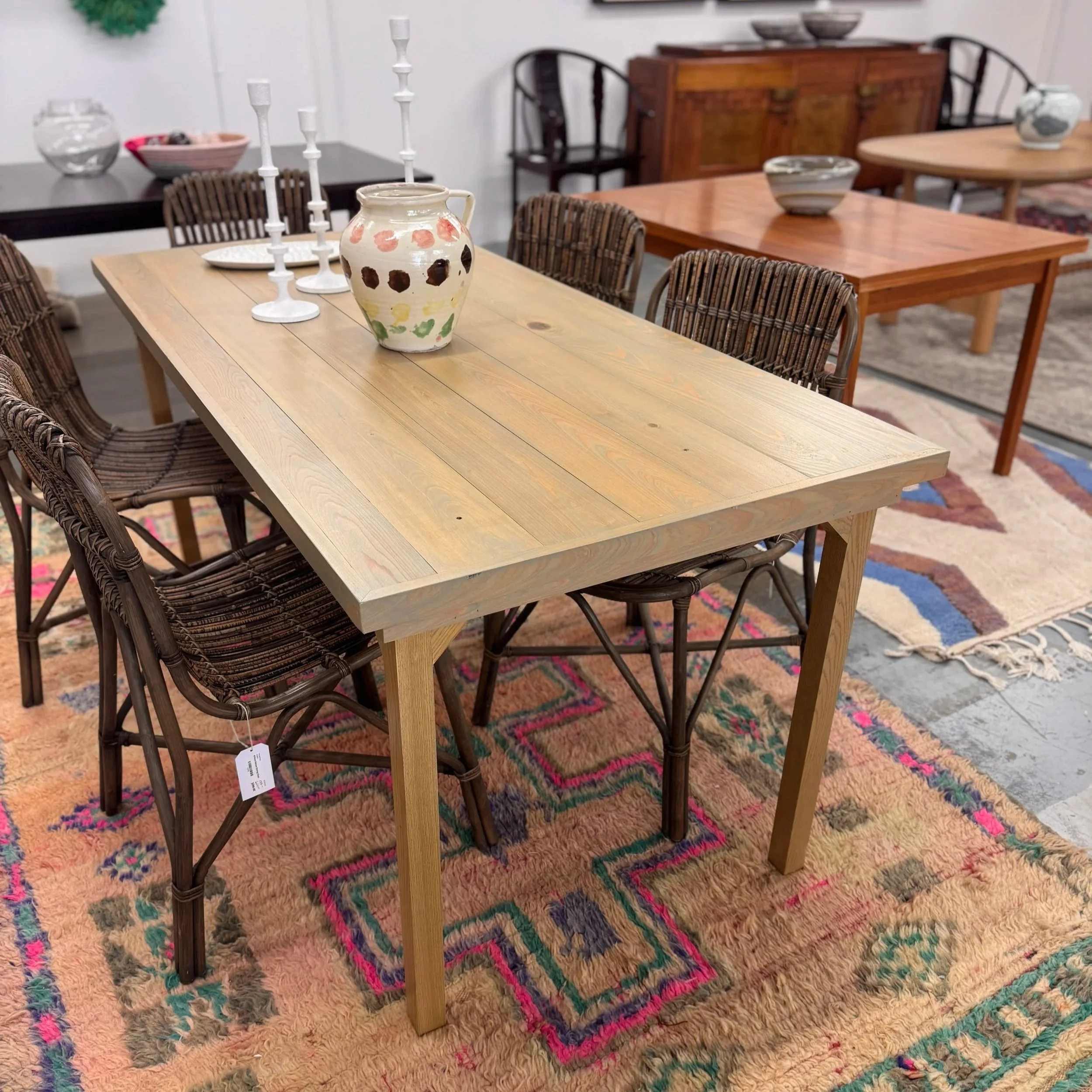 Pecky Cypress Dining Table - 72"W x 32D x 31H