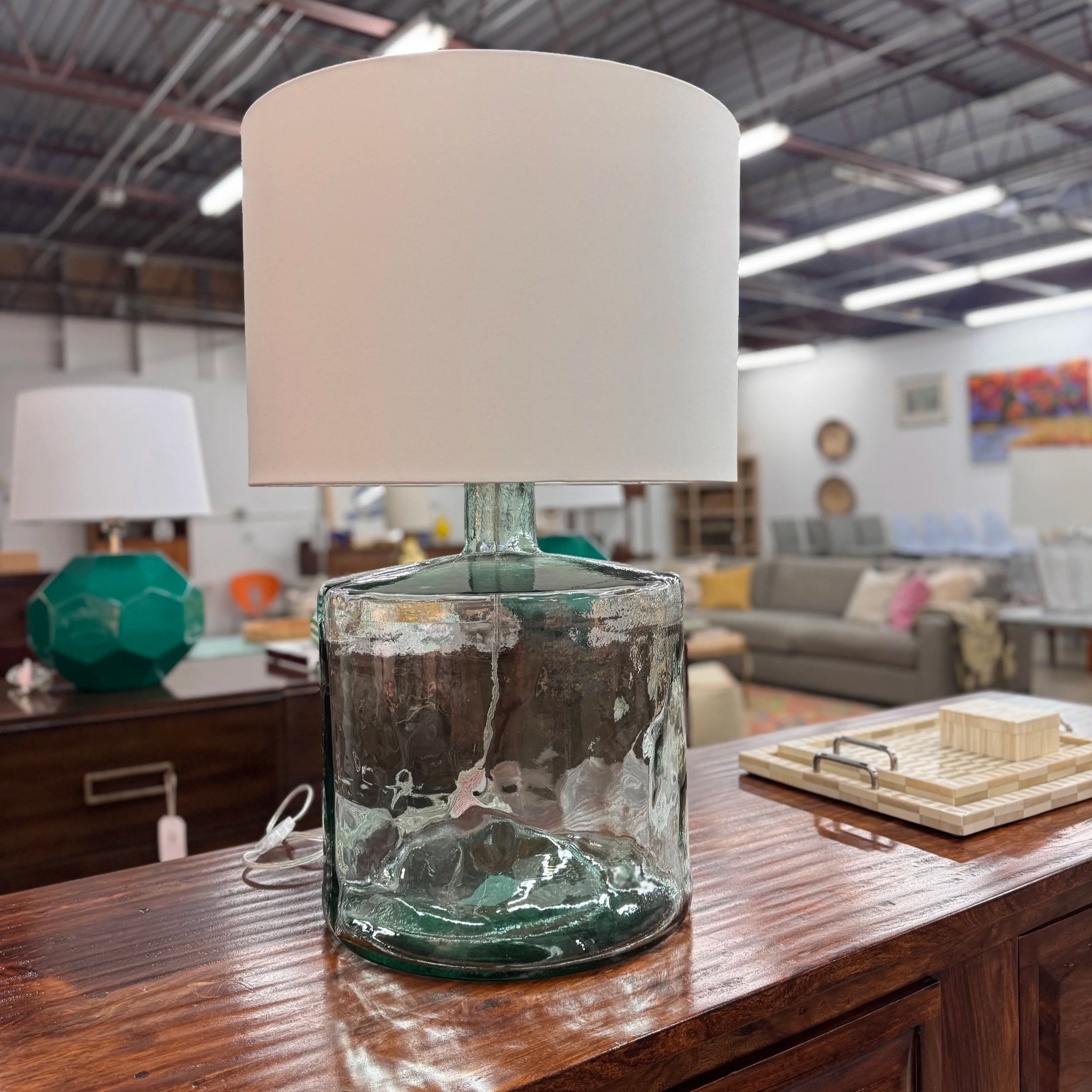 PB Glass Lamp (28H x 17.7D)