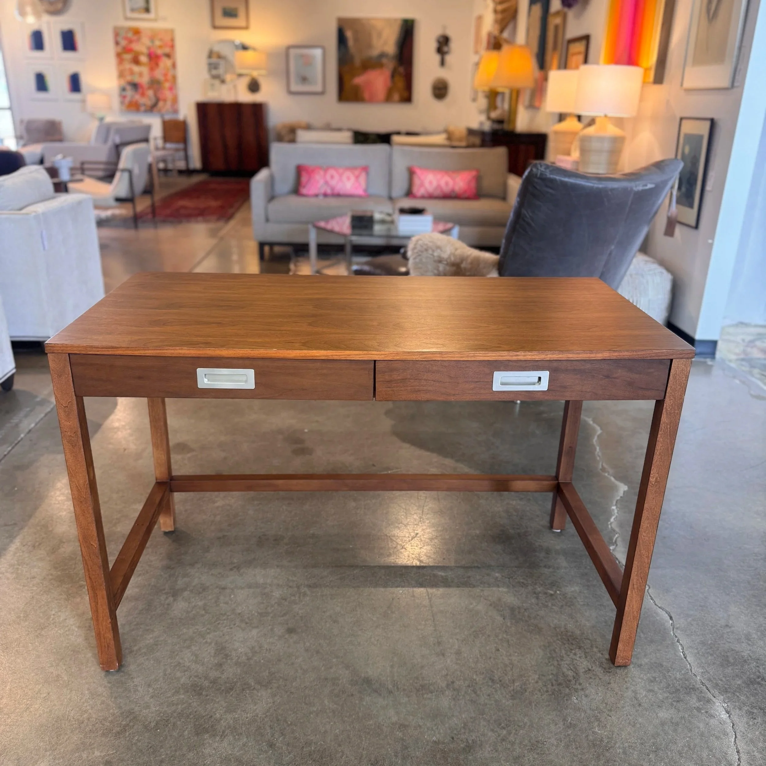 SOLD - Crate & Barrel Aspect Walnut Desk (48W x 24D x 30H)