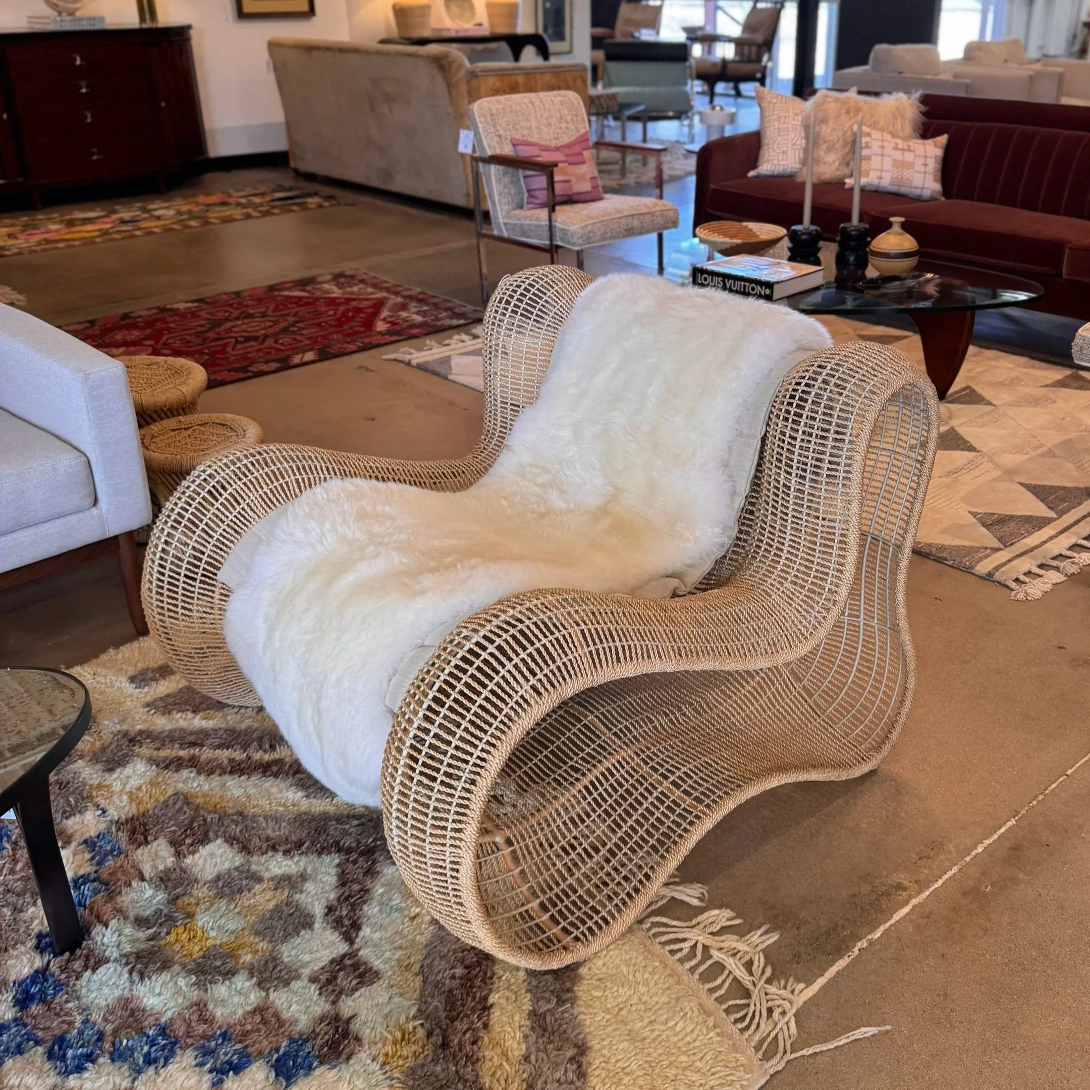SOLD - Vintage Pigalle Armchair by Kenneth Cobonpue (38W x 39.5D x 30.5H)