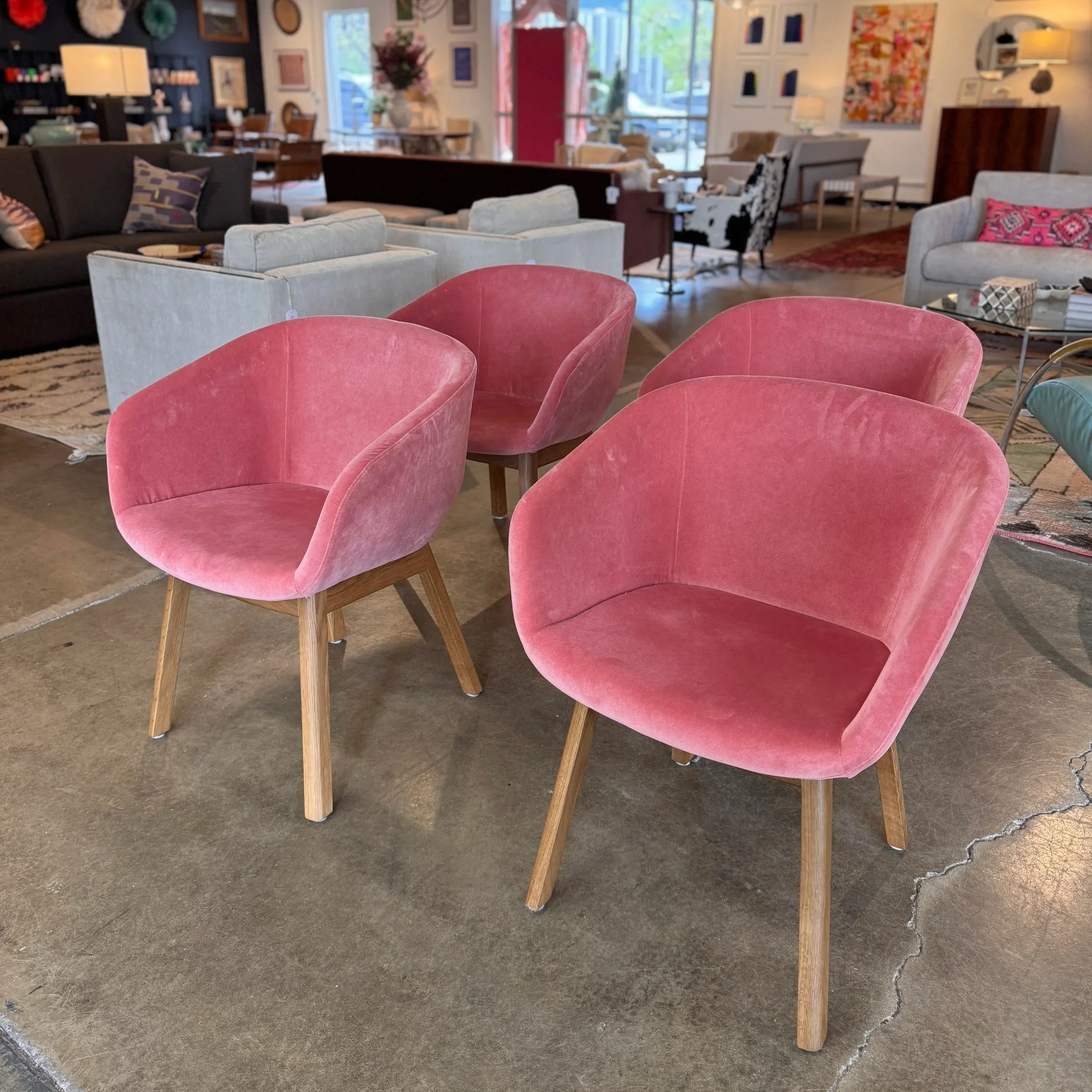 SOLD - Blu Dot Velvet Host Chair