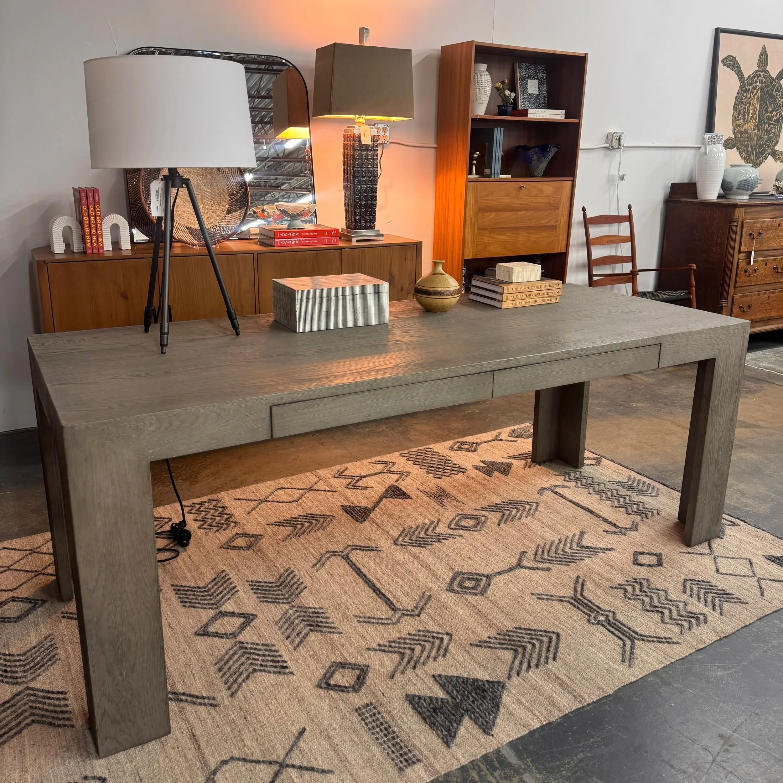RH Grey Oak Desk (80W x 32D x 30H)