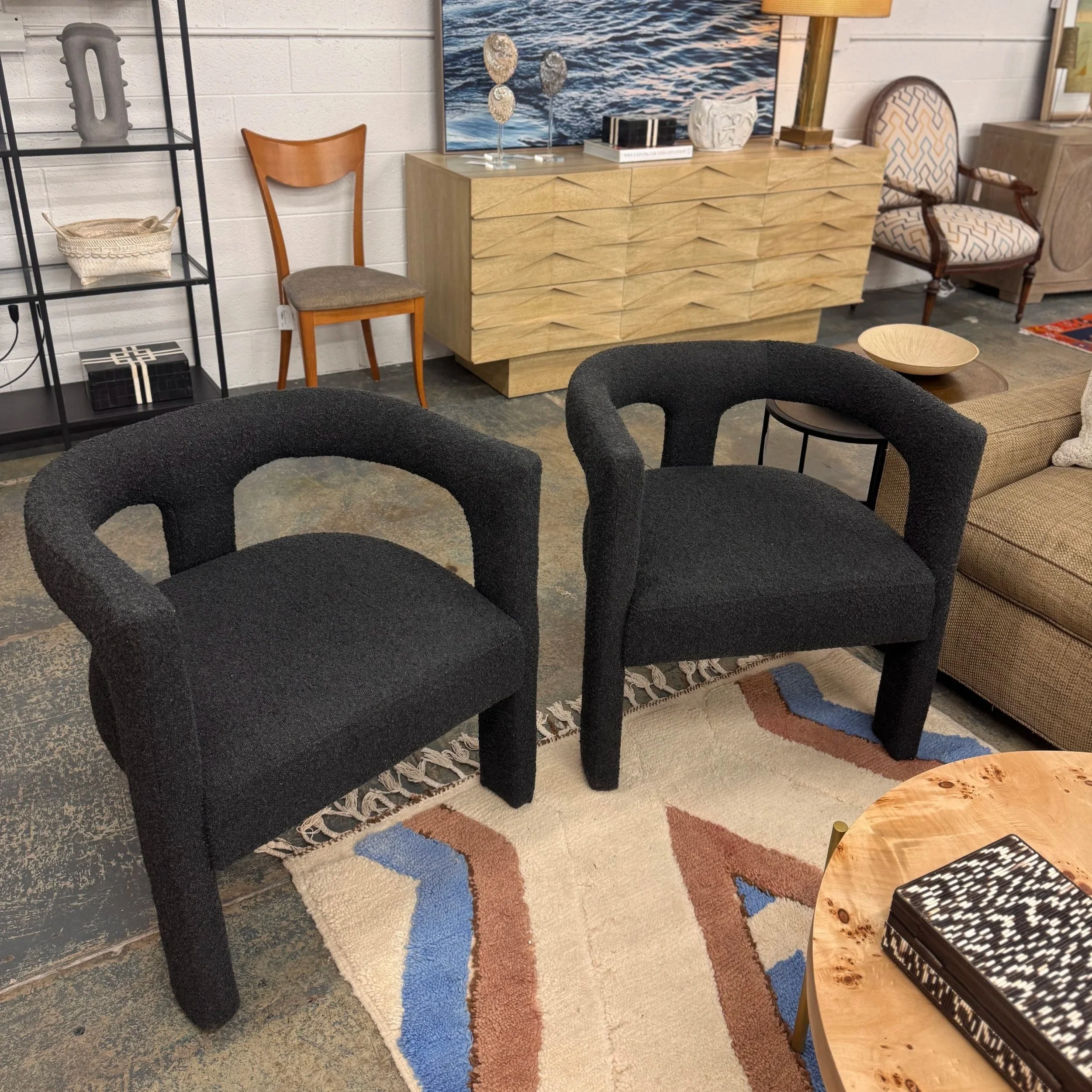 SOLD - Boucle Accent Chair (x2)