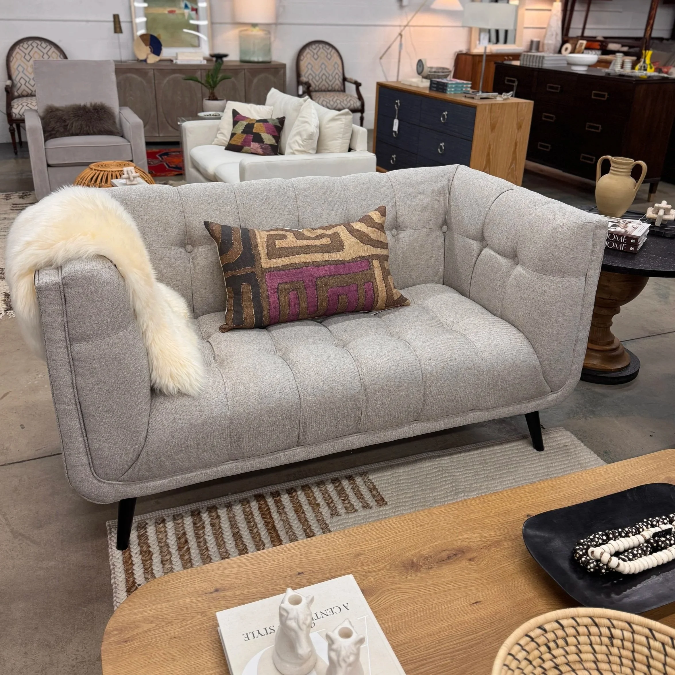SOLD - Tufted Loveseat (64W x 34D x 32H)