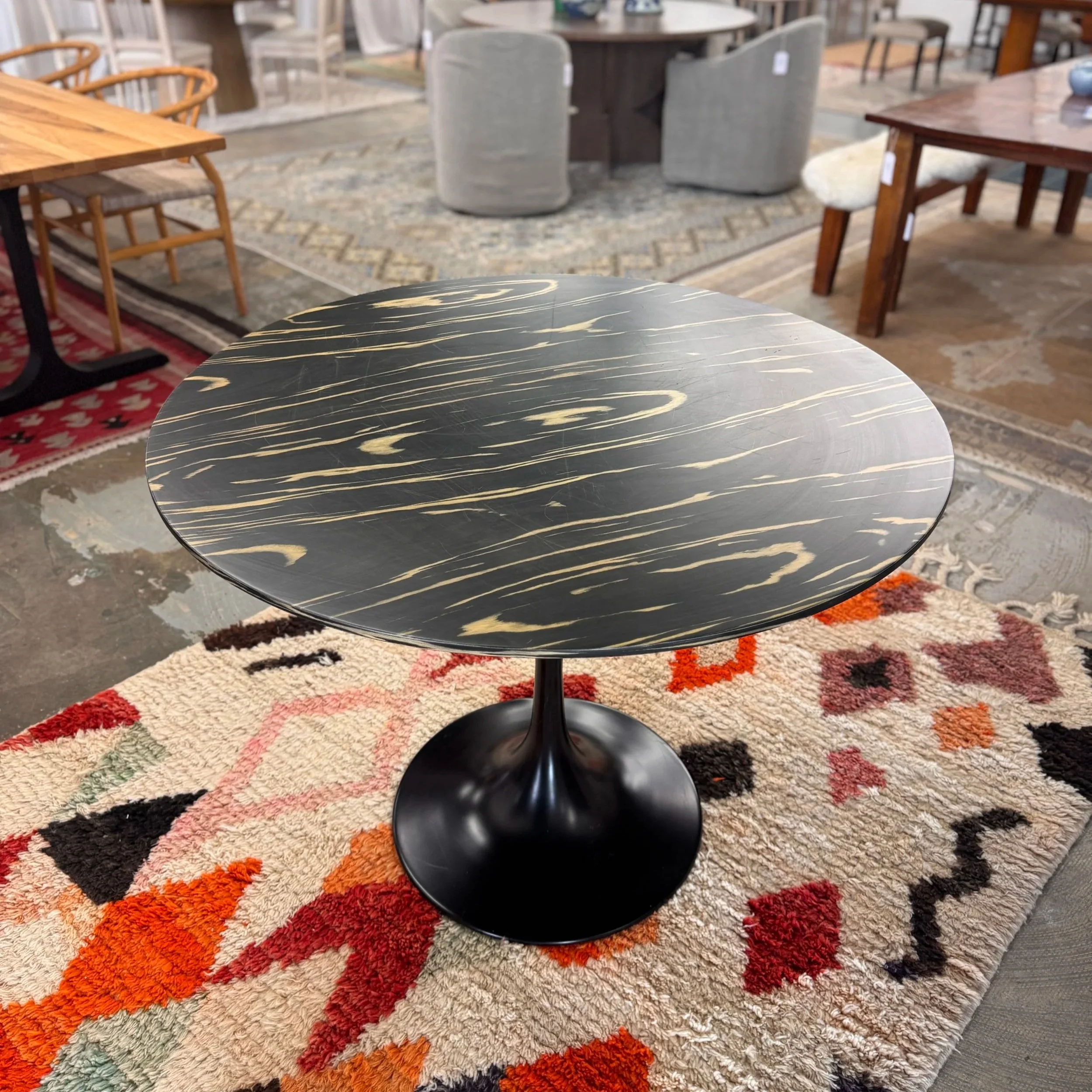 Macassar Ebony Veneer Tulip Table (39W x 29.5H)