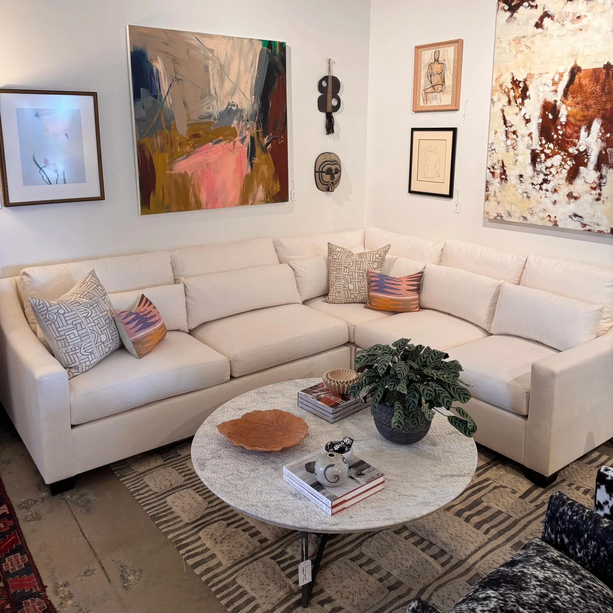 SOLD - PB York Sectional Sofa in Performance Fabric - 116 x 96 x 43D
