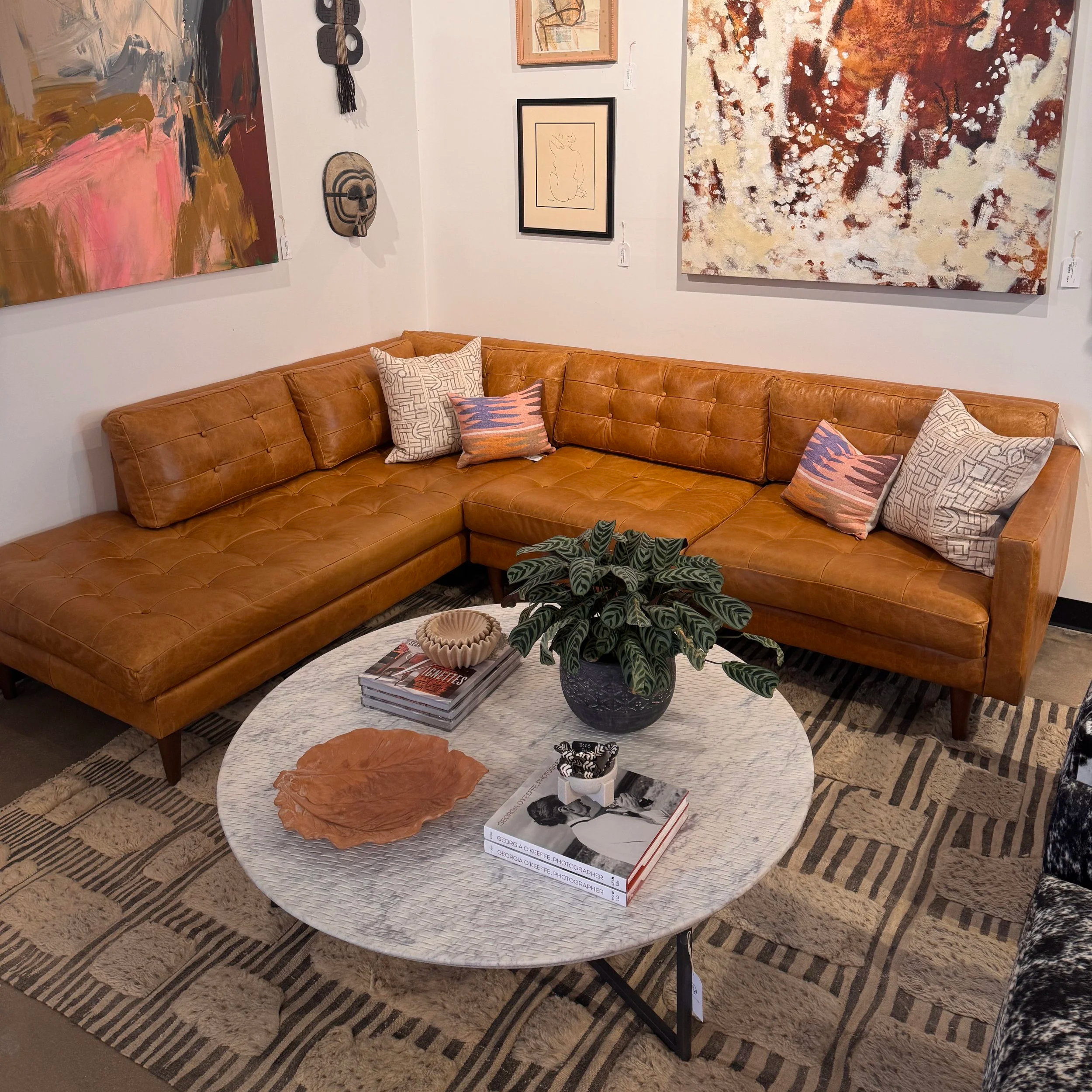 Joybird Leather Sectional - 105W x 85D x 32H