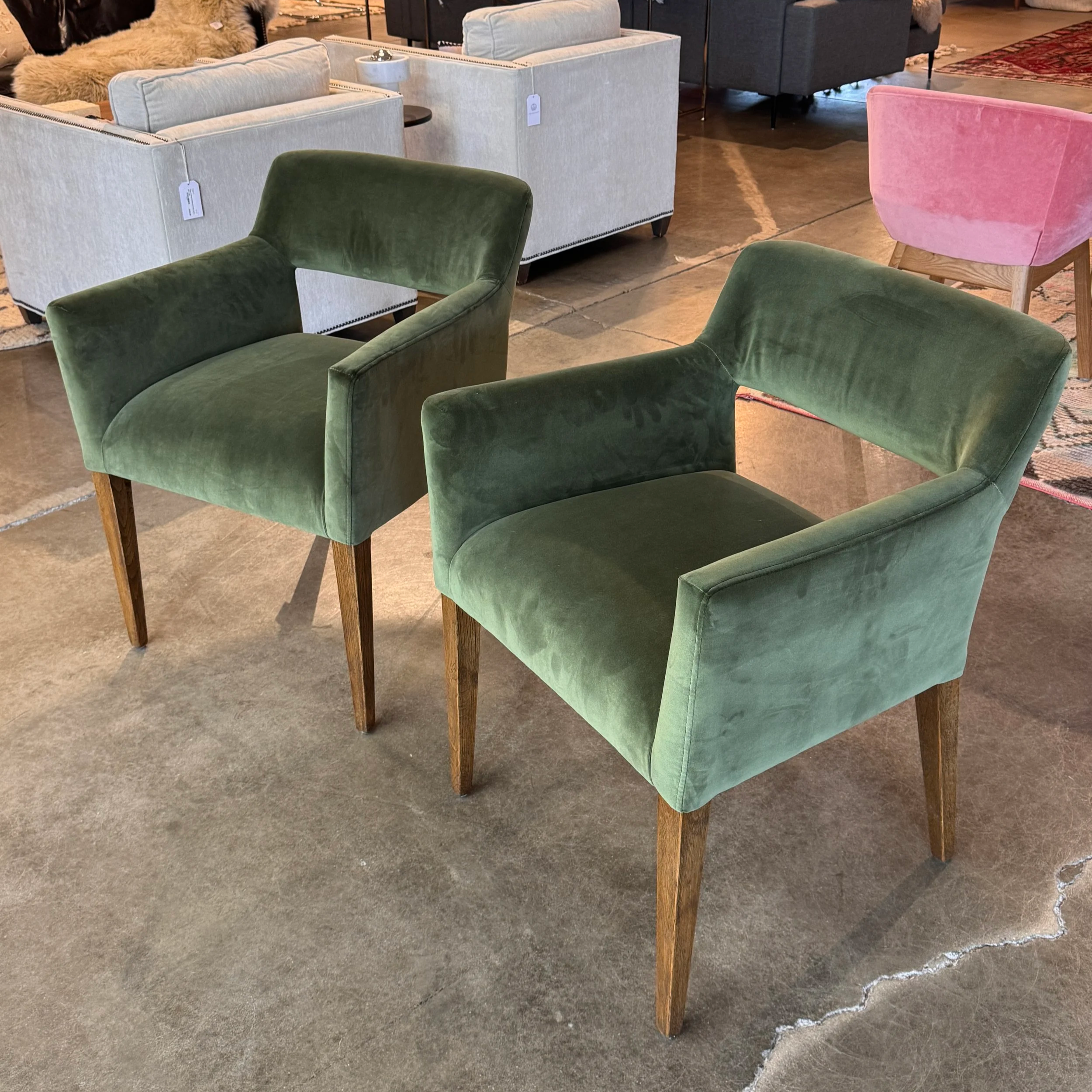 Elysian Green Velvet Open-Back Chair (x4)