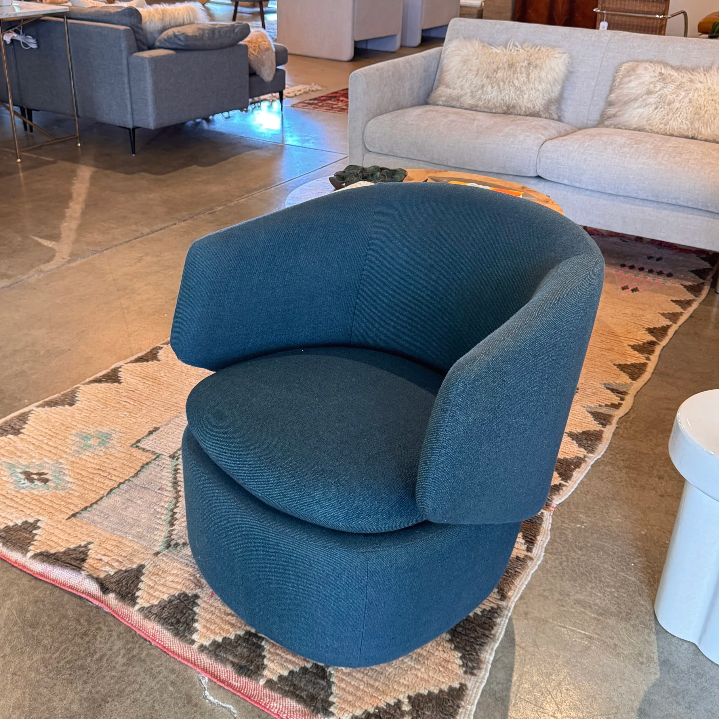 SOLD - West Elm Crescent Swivel Chair