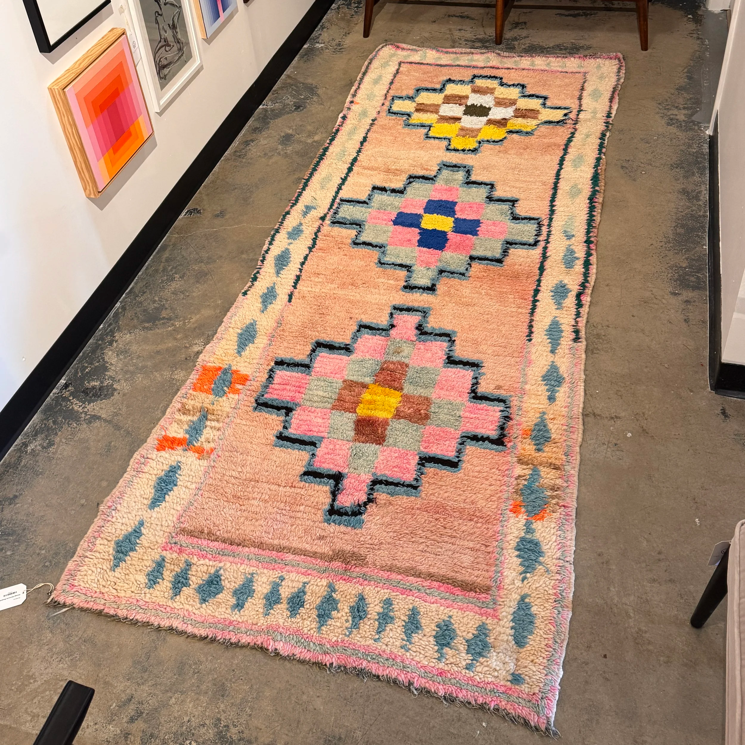 Vintage Moroccan Boujaad Rug (3.3' x 8.5')