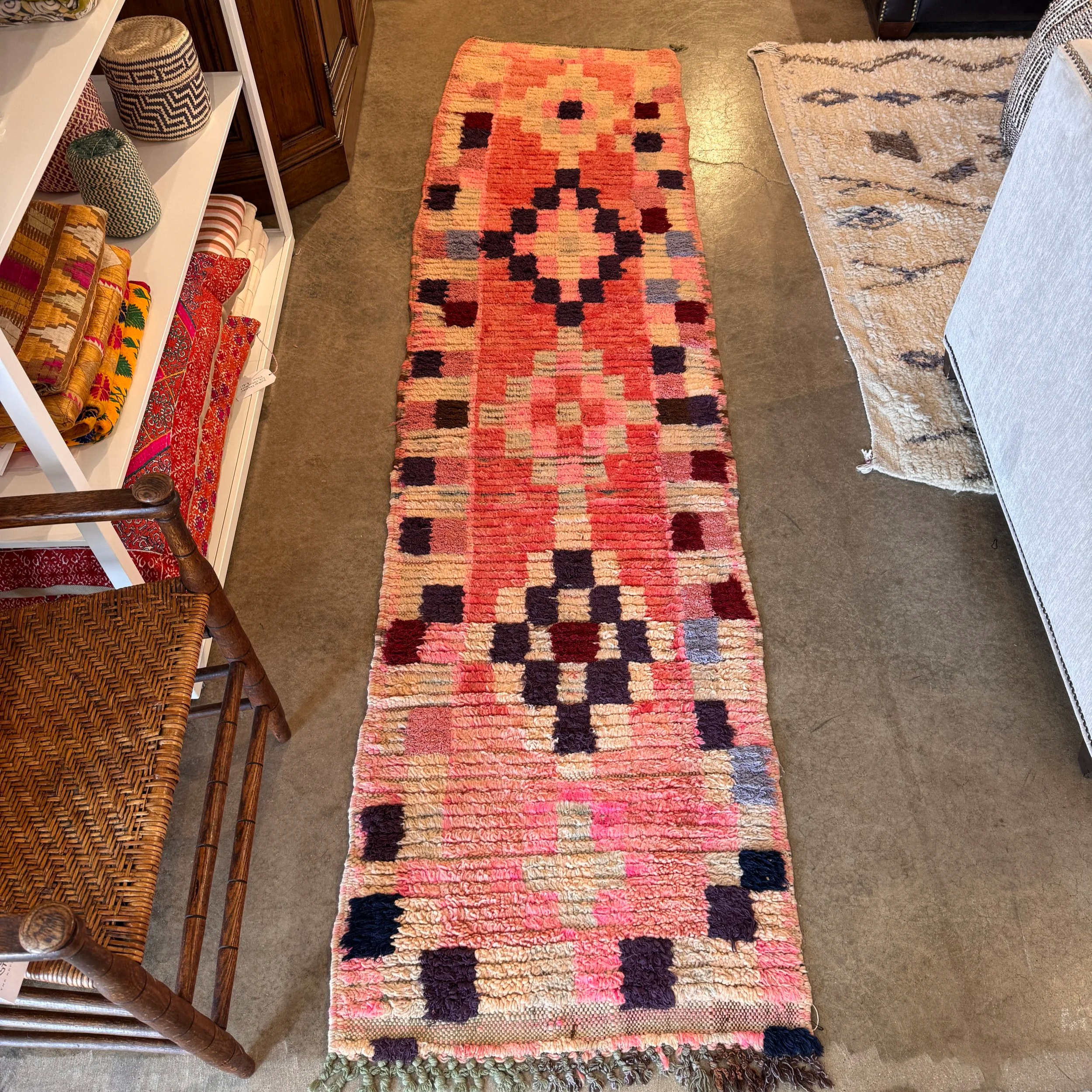 Vintage Moroccan Boucherouite Rug (2' x 8.5')