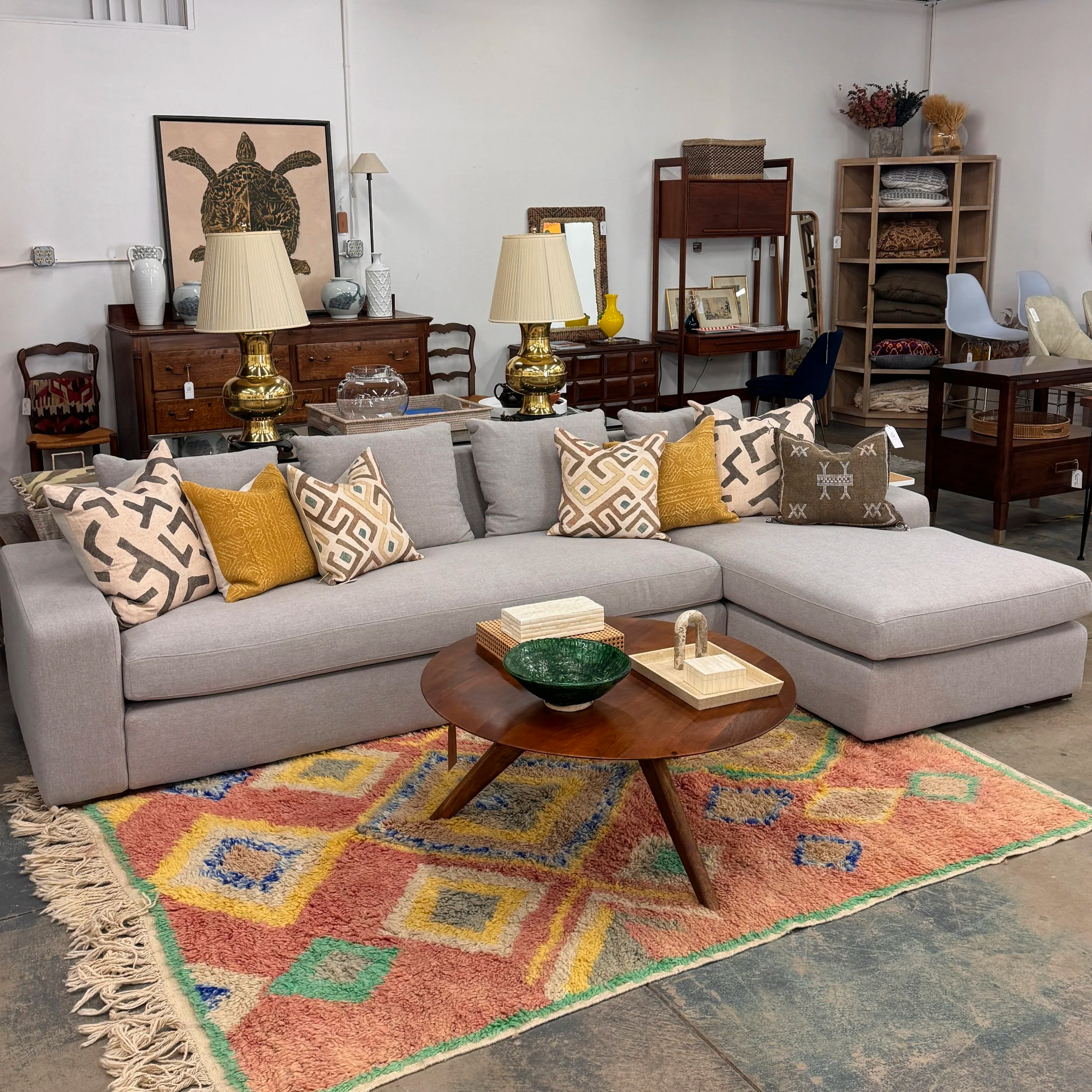 SOLD - Moe's Home Performance Fabric Sectional (125W x 41D x 36H)