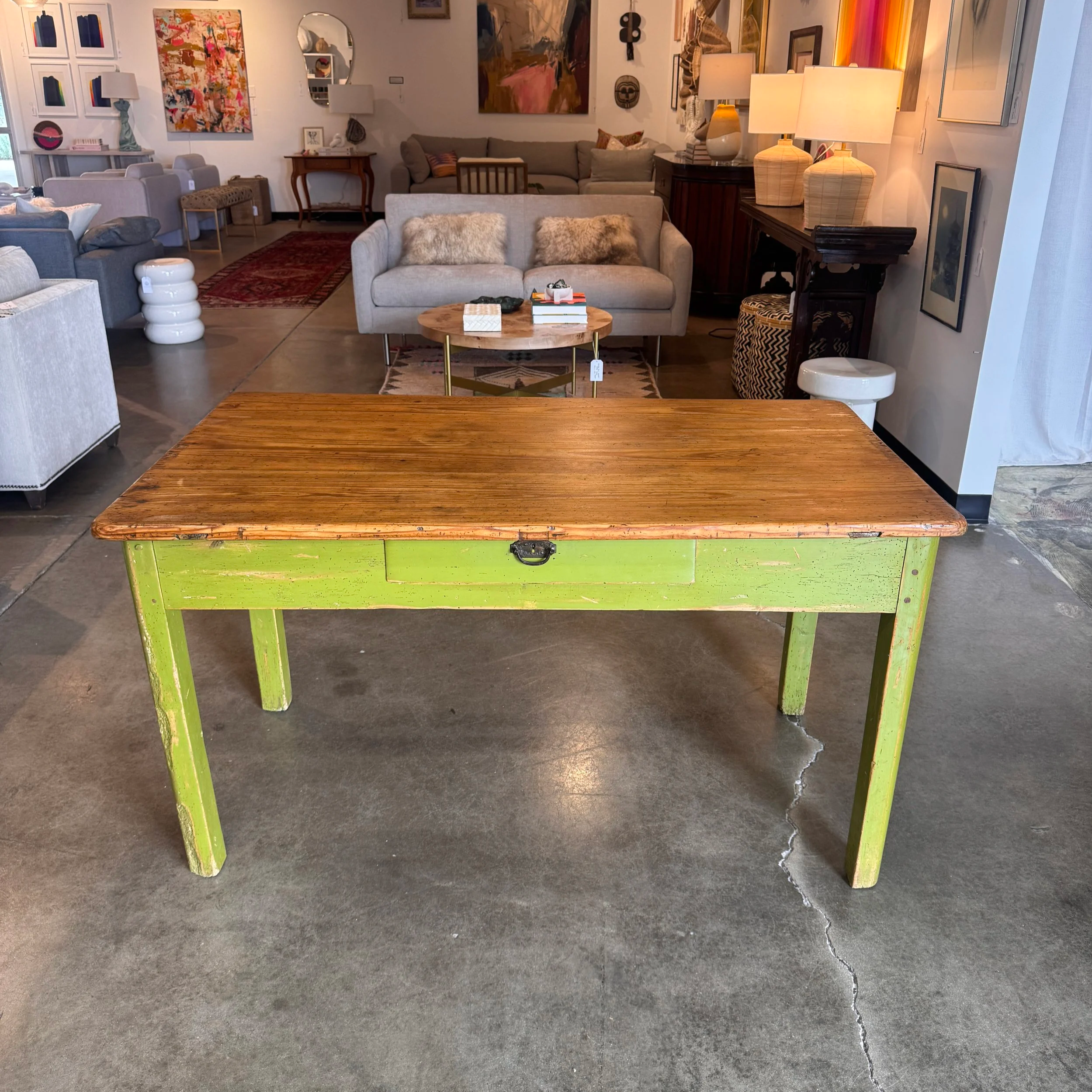 SOLD - Vintage Russian Kitchen Table / Desk - 53W x 31D x 29.5H