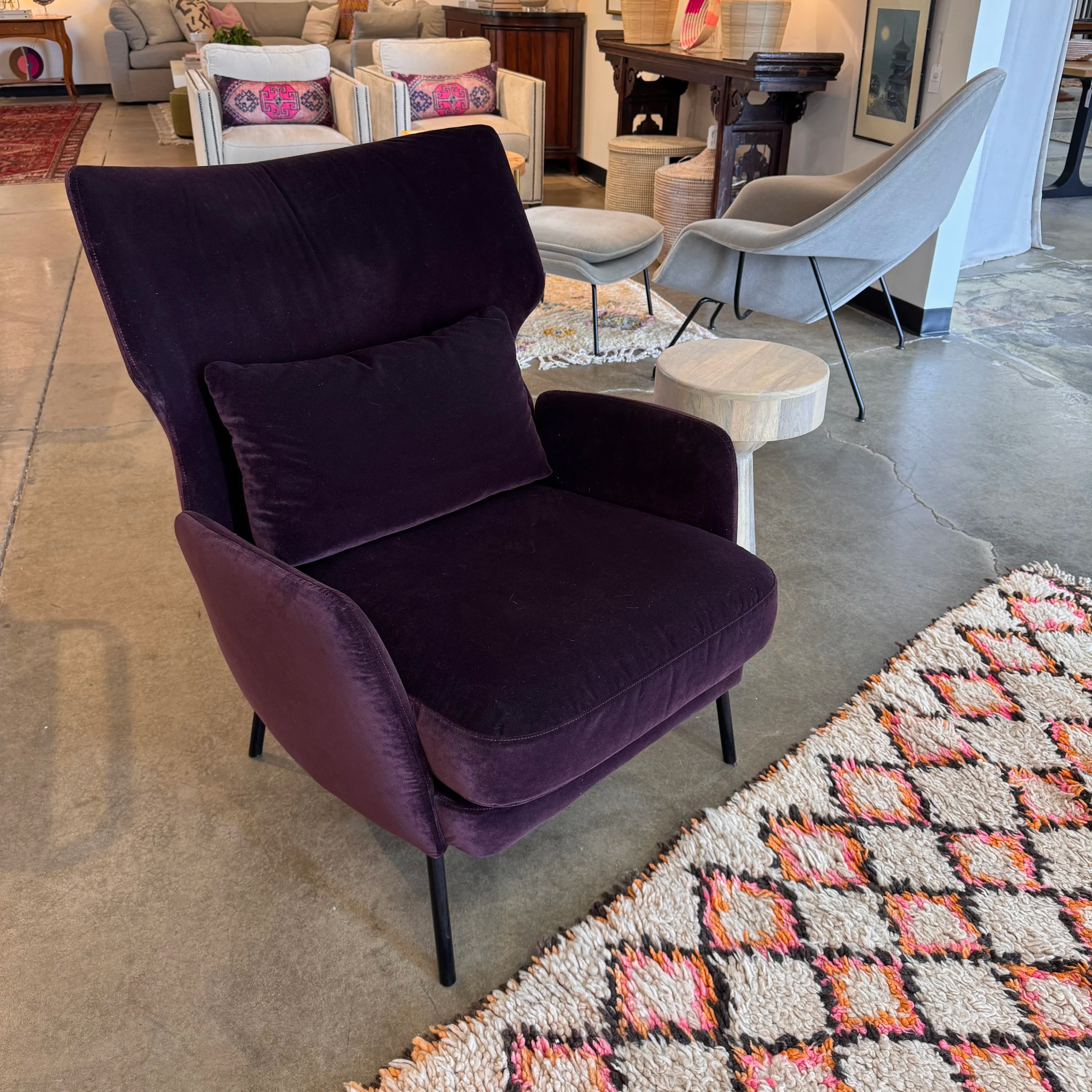 SOLD - Crate & Barrel Velvet Accent Chair  31W x 36.5D x 36.5H)