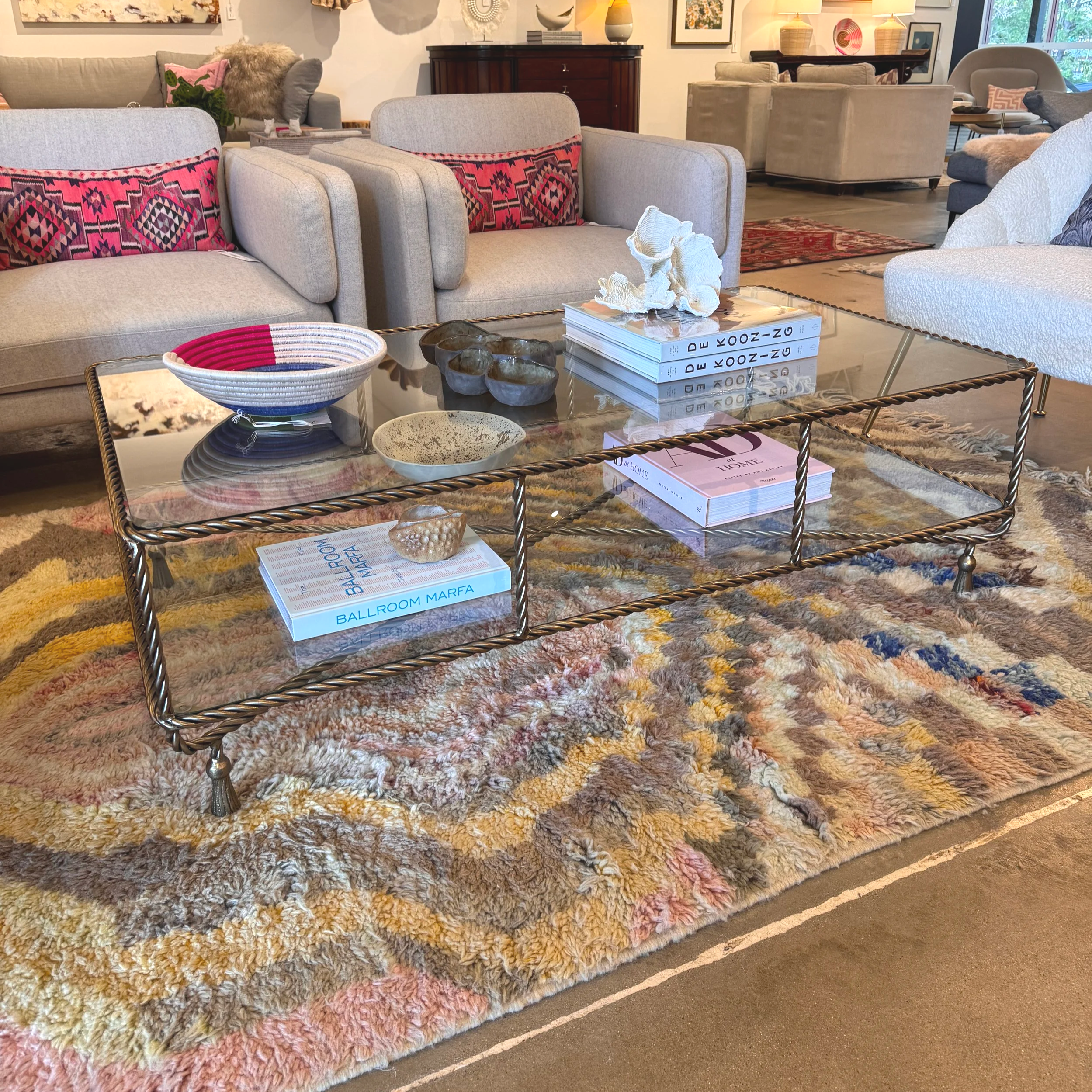 SOLD - Anthro Lark 2-Tier Coffee Table (54W x 30D x 16H)