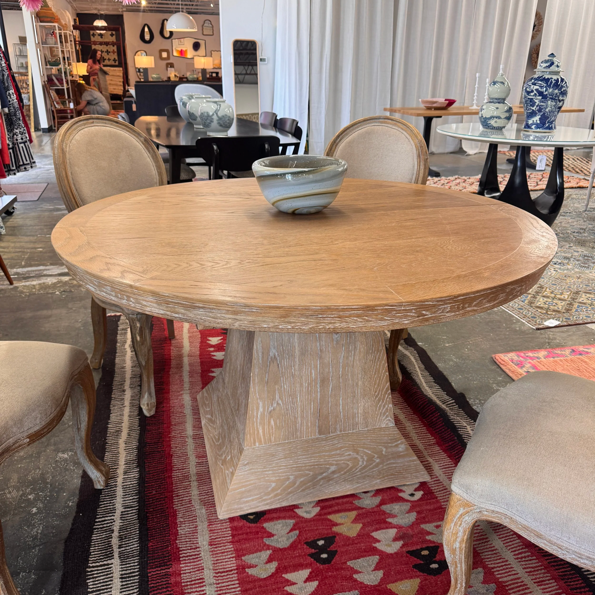 SOLD - Arhaus Pedestal Dining Table (54"D x 30"H)