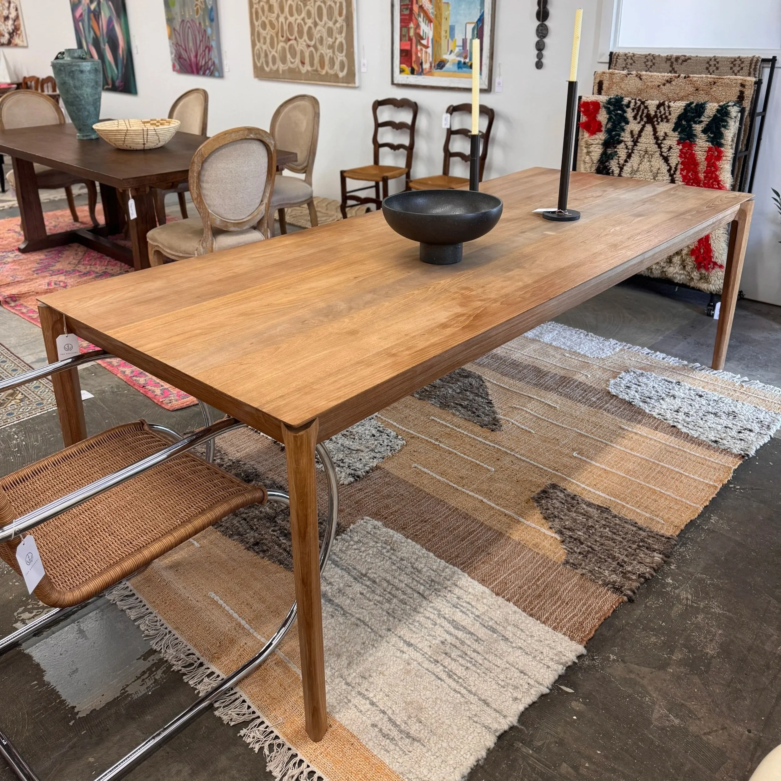 SOLD - Ethnicraft Teak Dining Table (94.5W x 39.5)