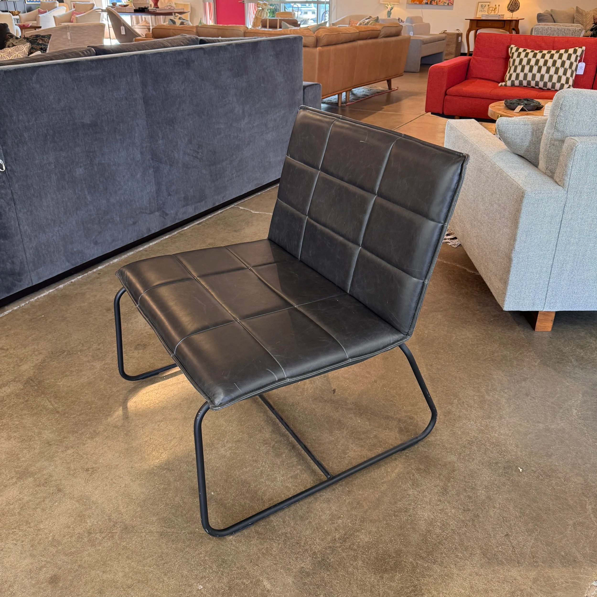 Black Leather Accent Chair