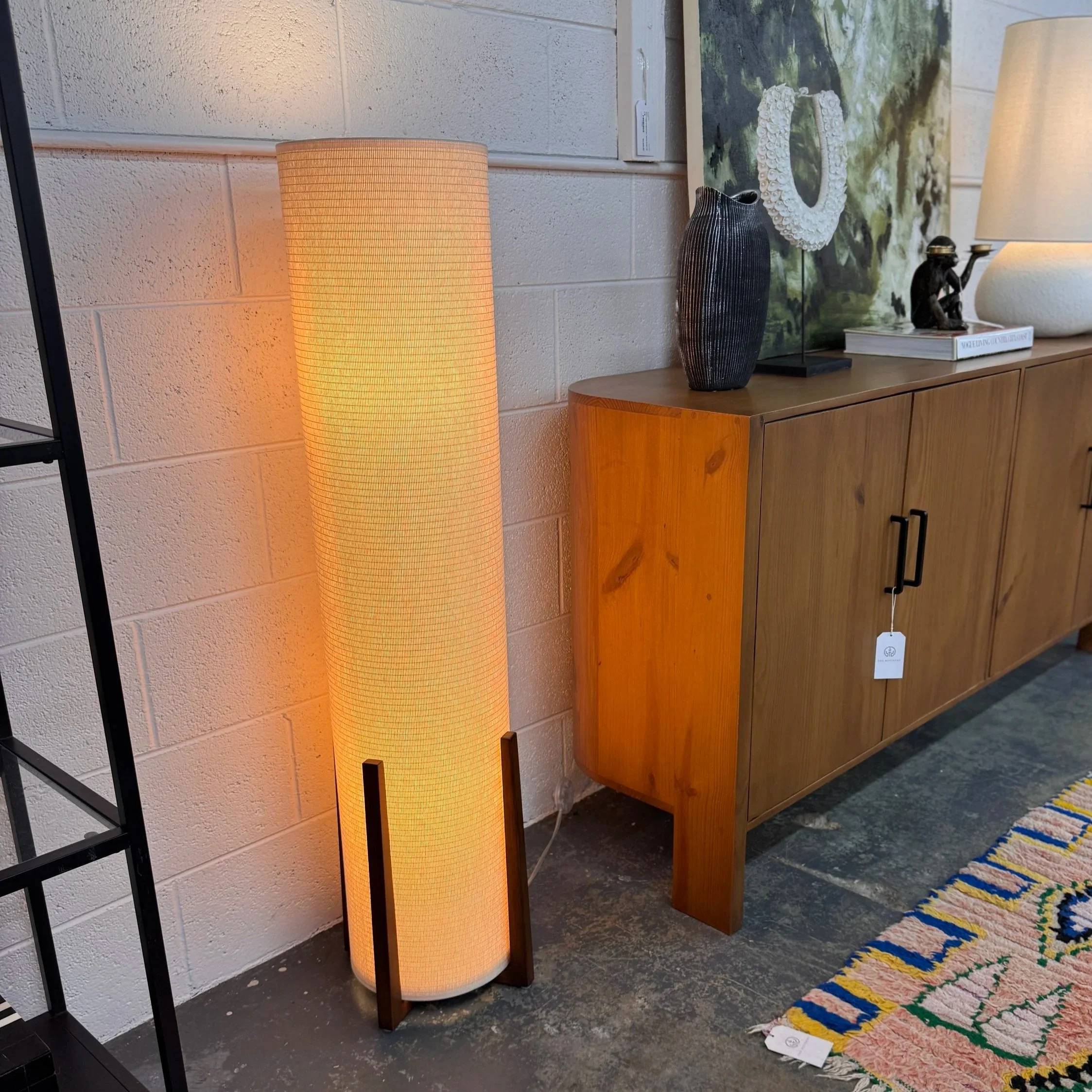 SOLD - Crate & Barrel Weave Floor Lamp (47"H)
