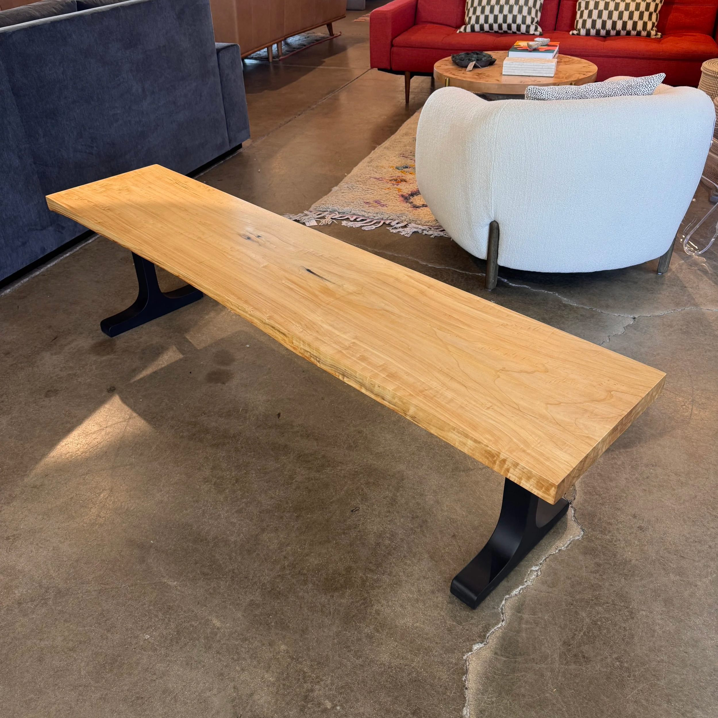 BFA Single Slab Maple Bench (72W x 16D x 19H)