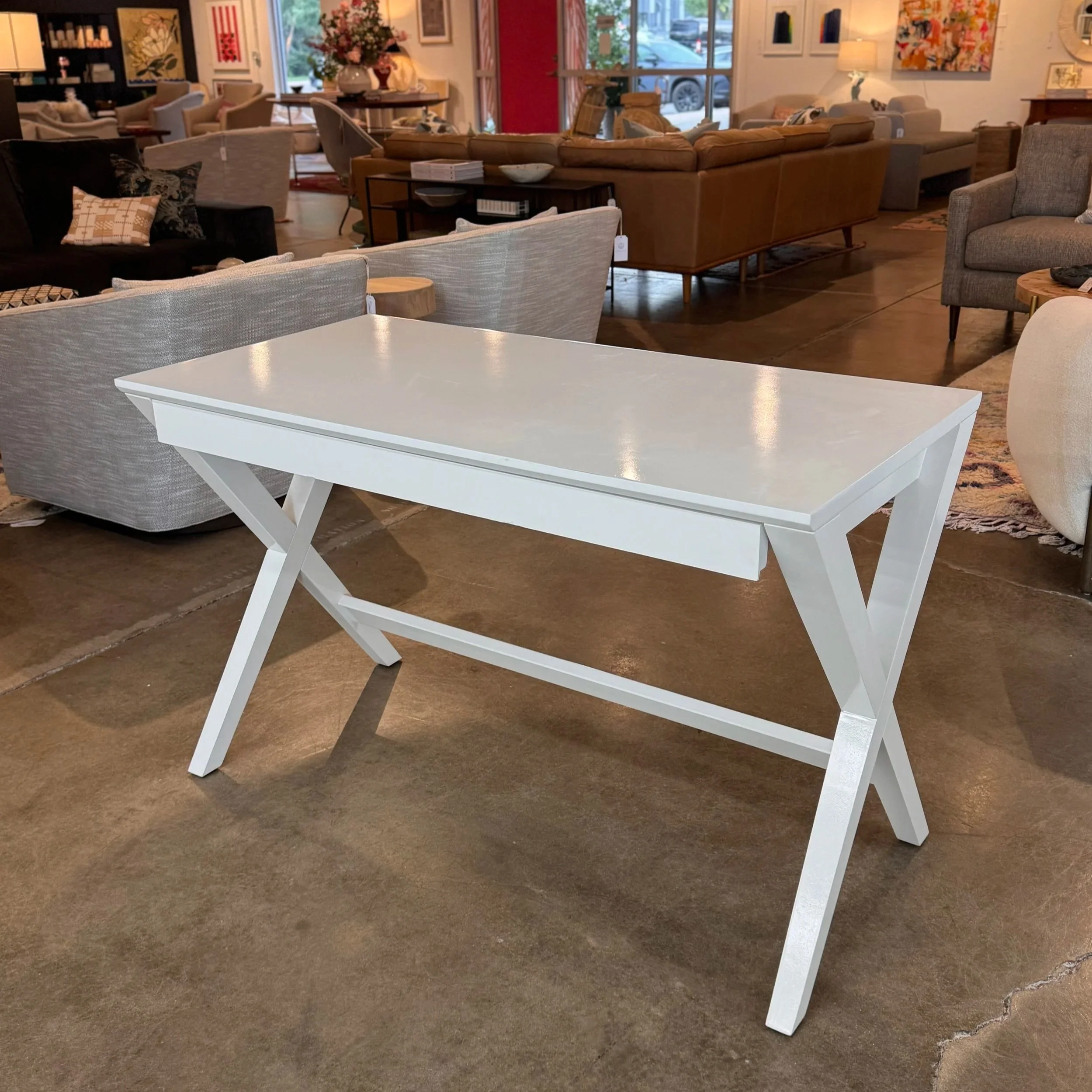 SOLD - Crate & Barrel X-Leg Desk (48W x 28D x 30H)