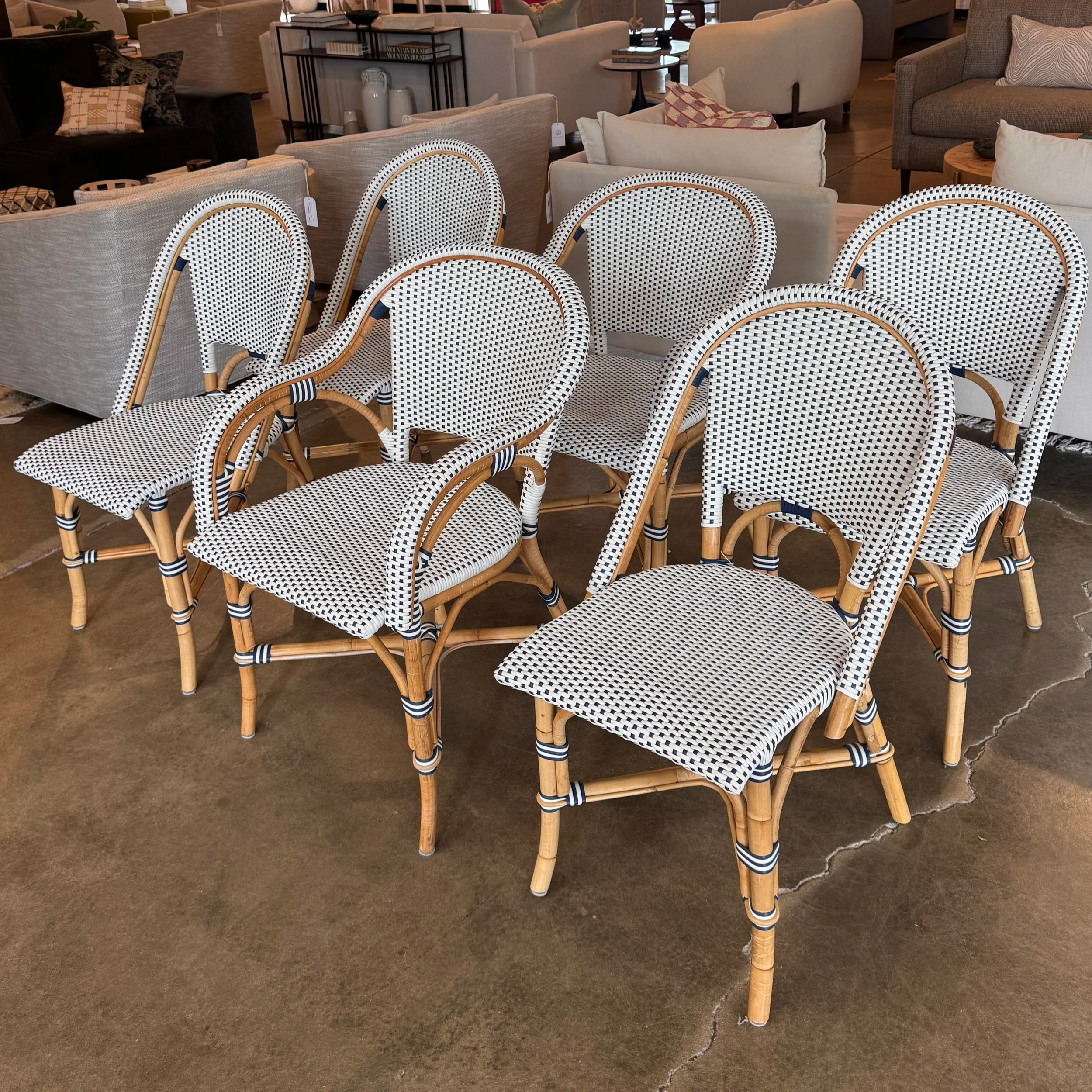 Serena & Lily Riviera Rattan Chairs (x6)