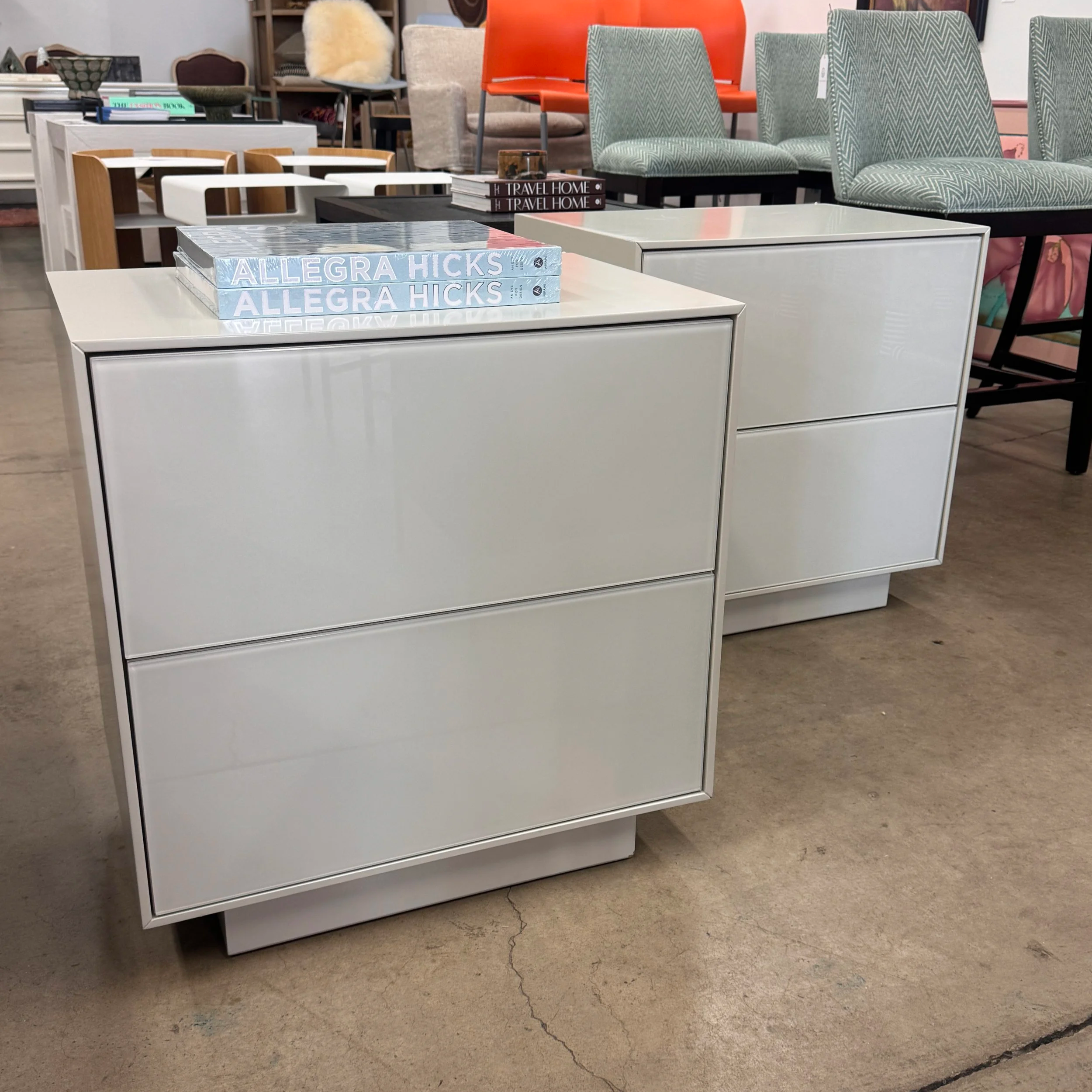 SOLD - West Elm Lacquer Nightstand (23.5W x 15.75D x 24H)