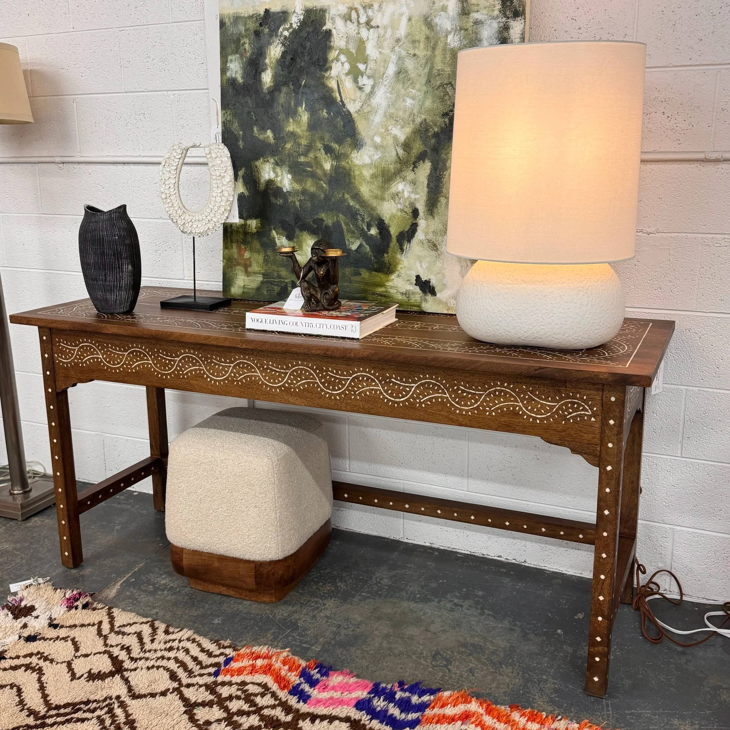 SOLD - Bone Inlay Console (68W x 23D x 31H)