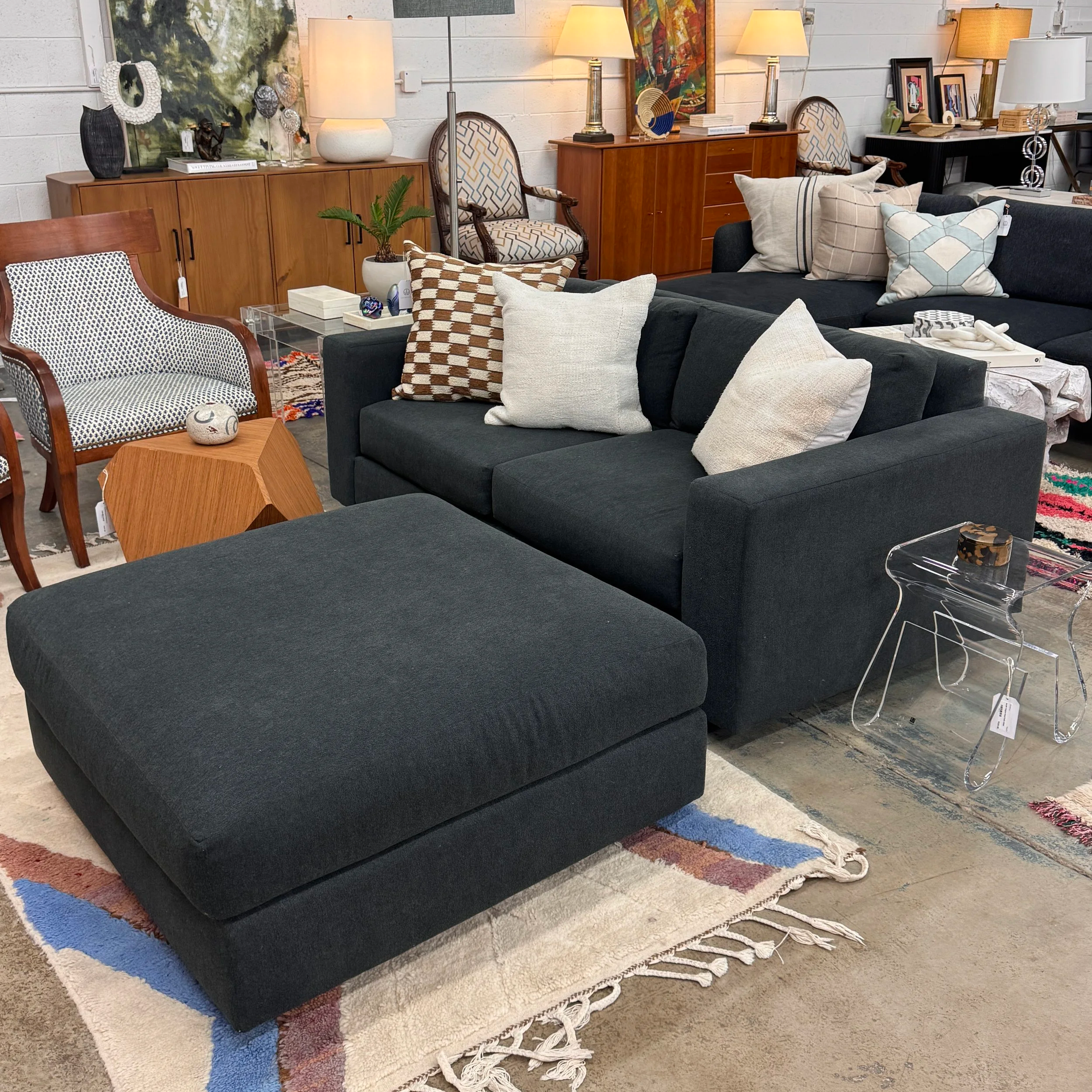 SOLD - Pottery Barn Sofa + Ottoman