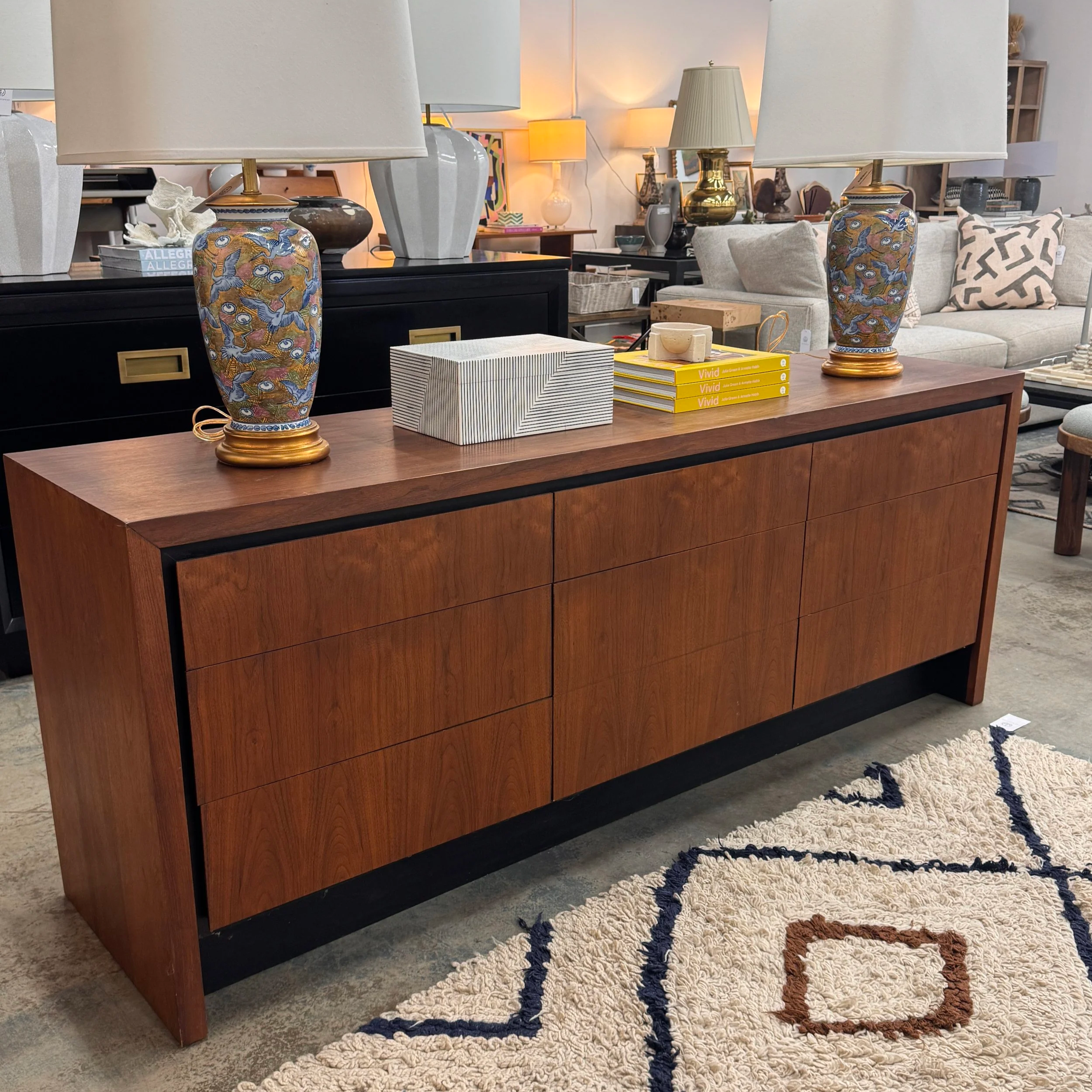 SOLD - Vintage MCM Walnut Credenza (74W x 19D x 29.5H)