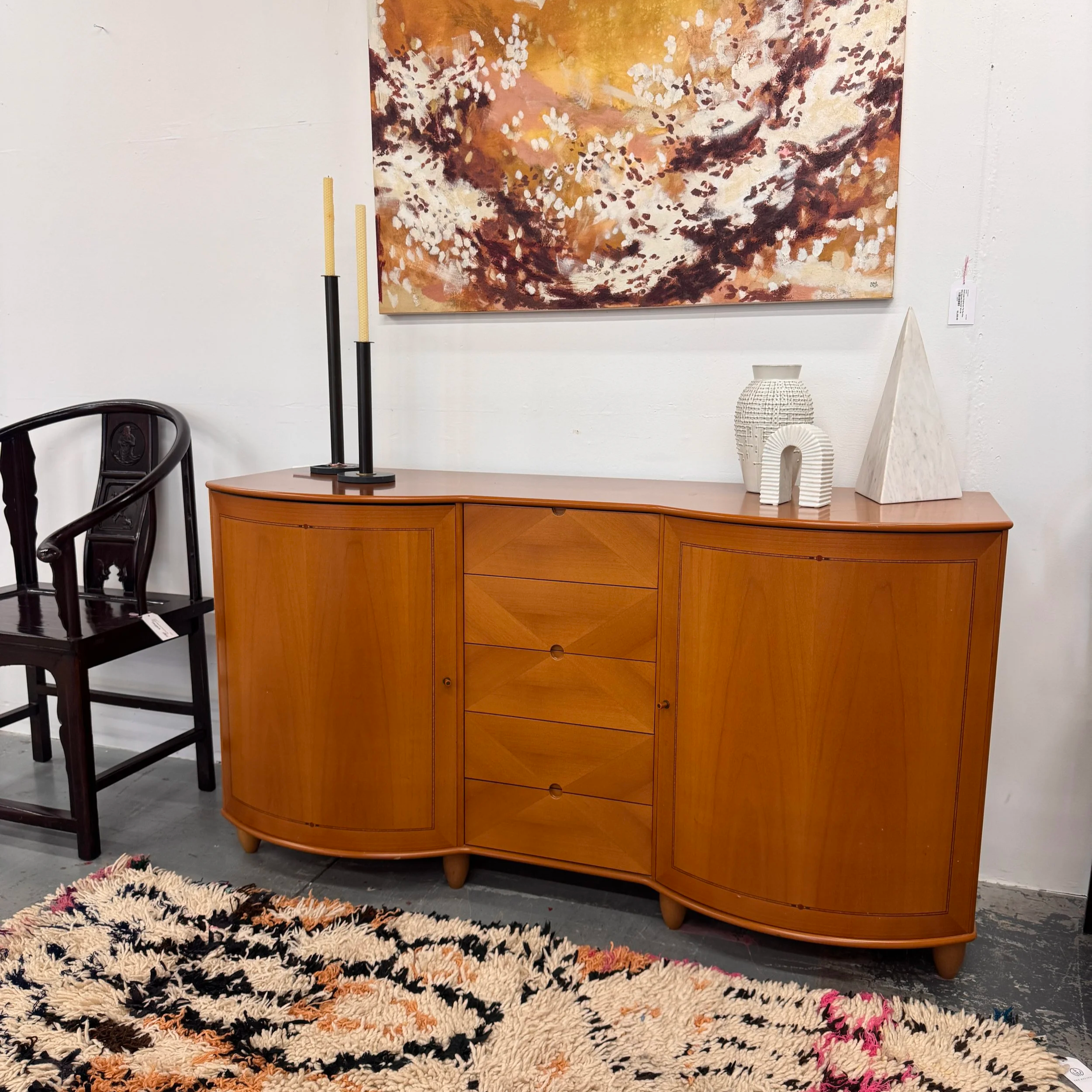 Vintage Bowfront Sideboard (64W x 22W x 35H)