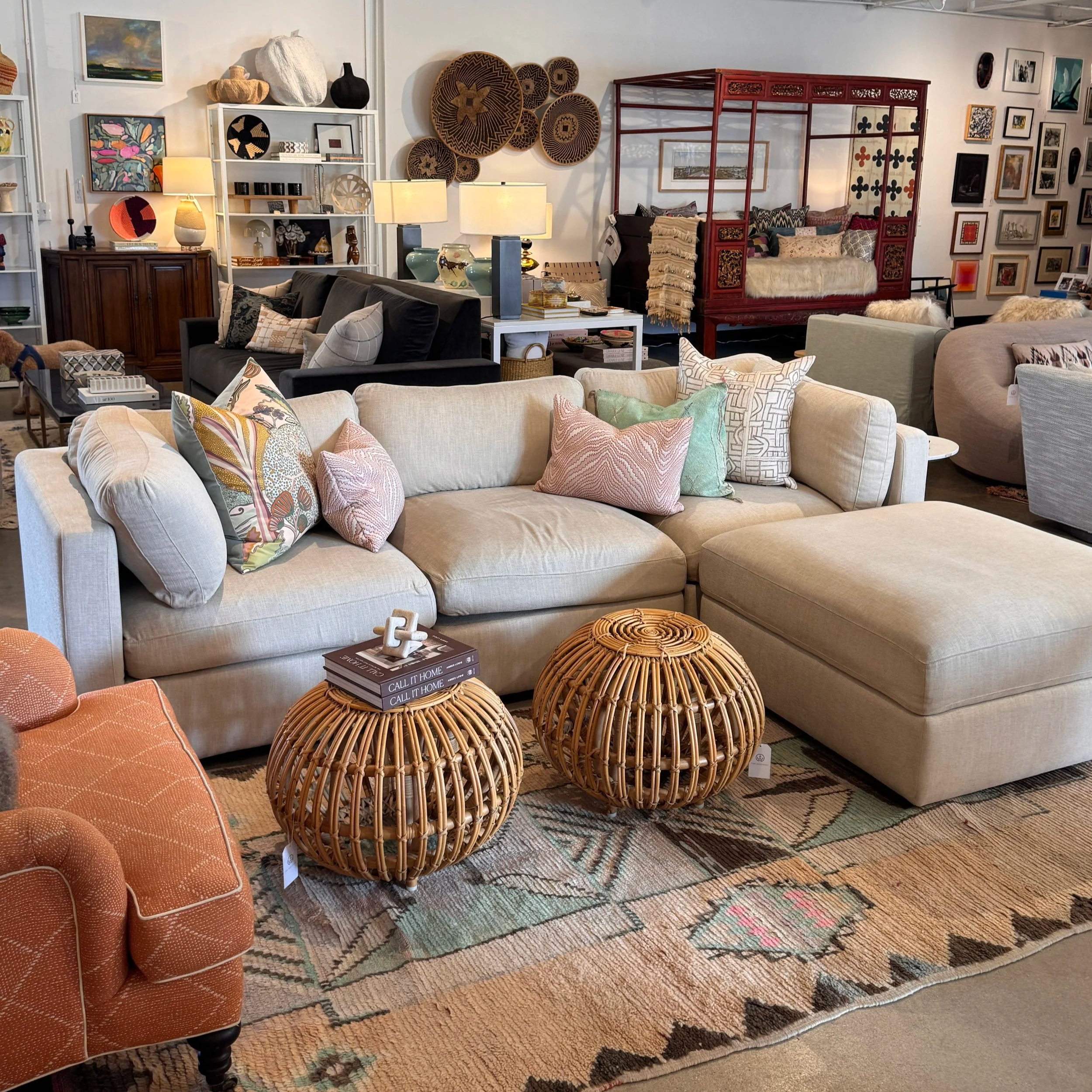 SOLD - Interior Define Modular Sofa + Ottoman - 105W x 36D