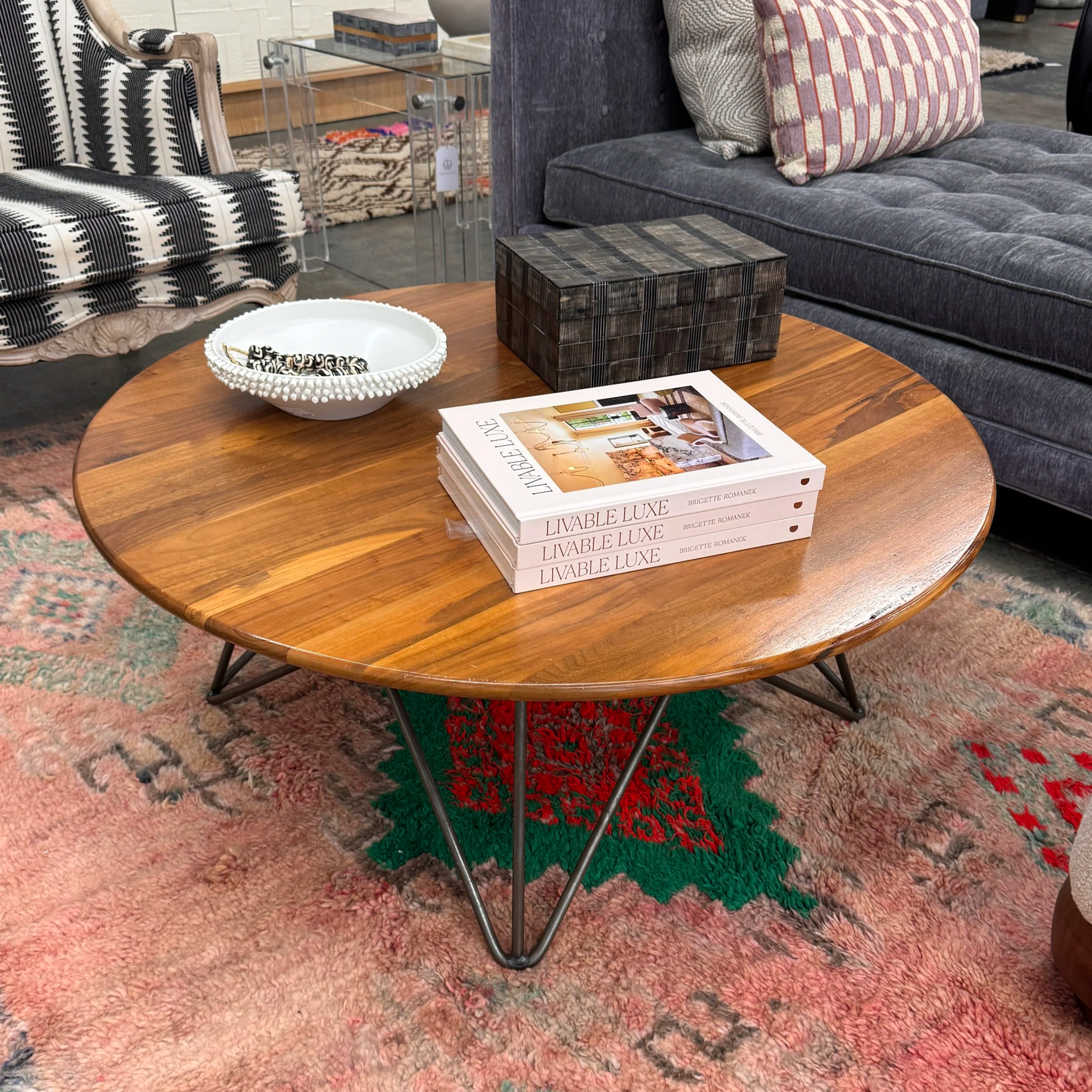 Custom Walnut Coffee Table by Denver Modern (40D x 16H)