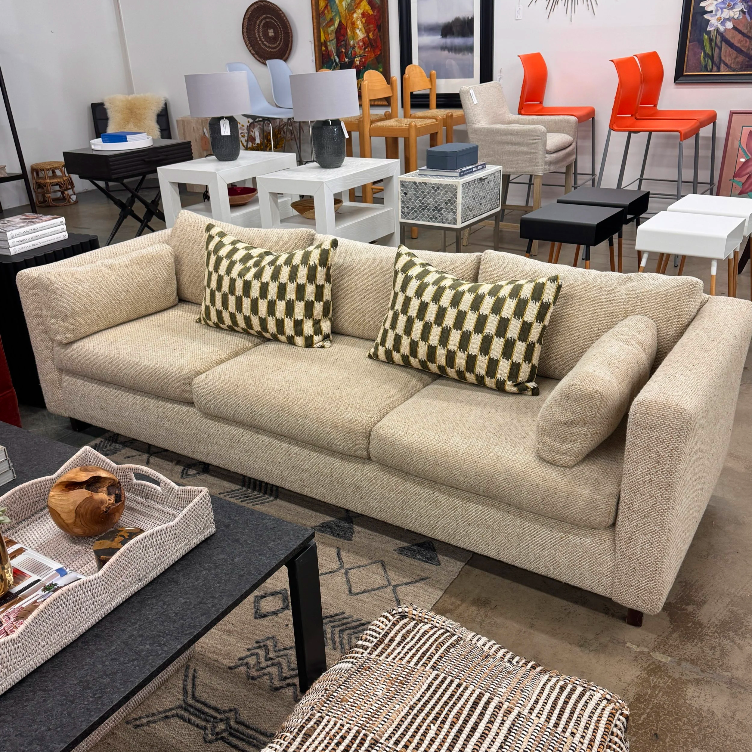 Vintage Tweed Sofa (90W x 32D x 25H)