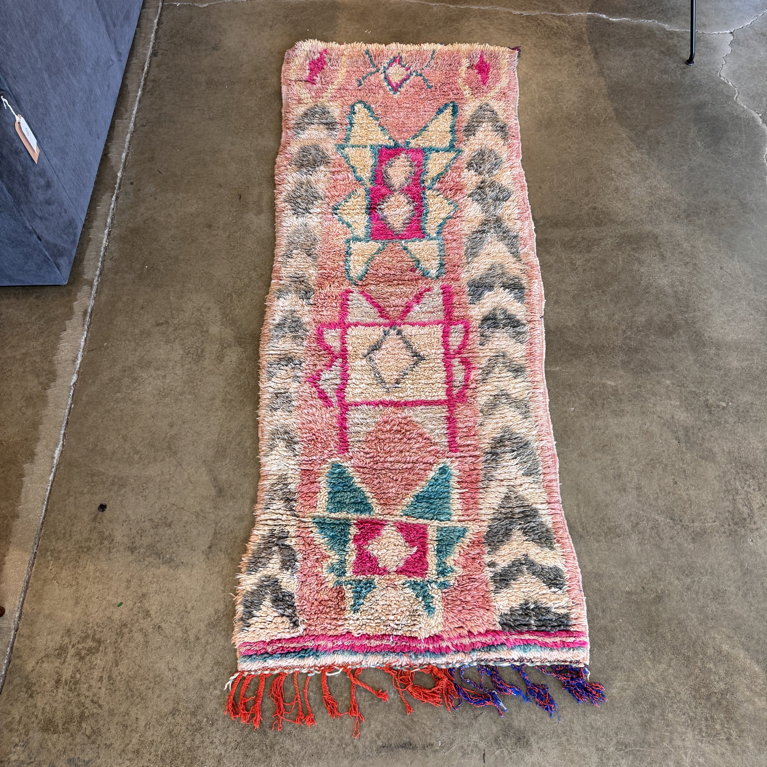 Vintage Moroccan Boujaad Rug (3' x 7')