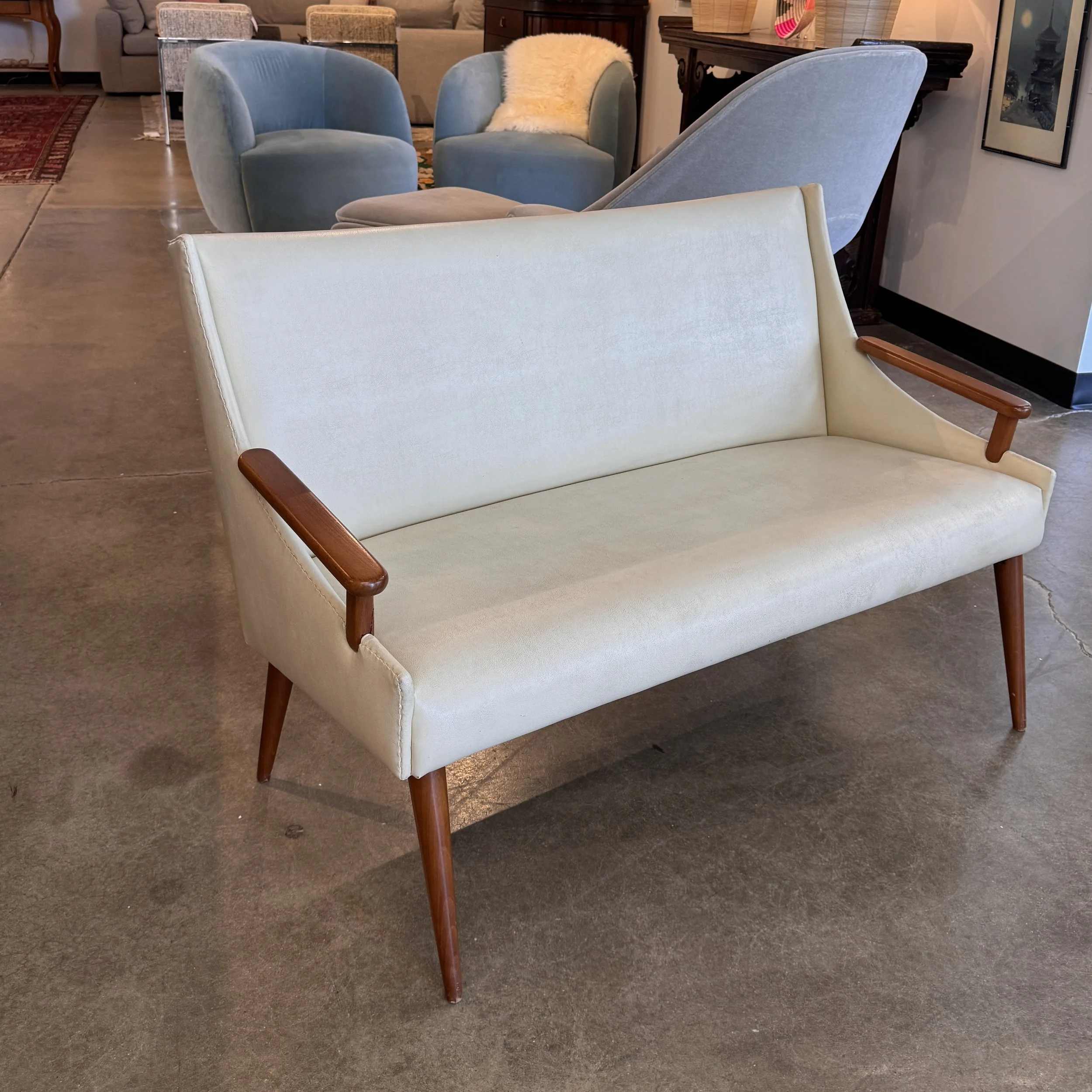 MCM Leather Settee 43.5W x 22D x 30H