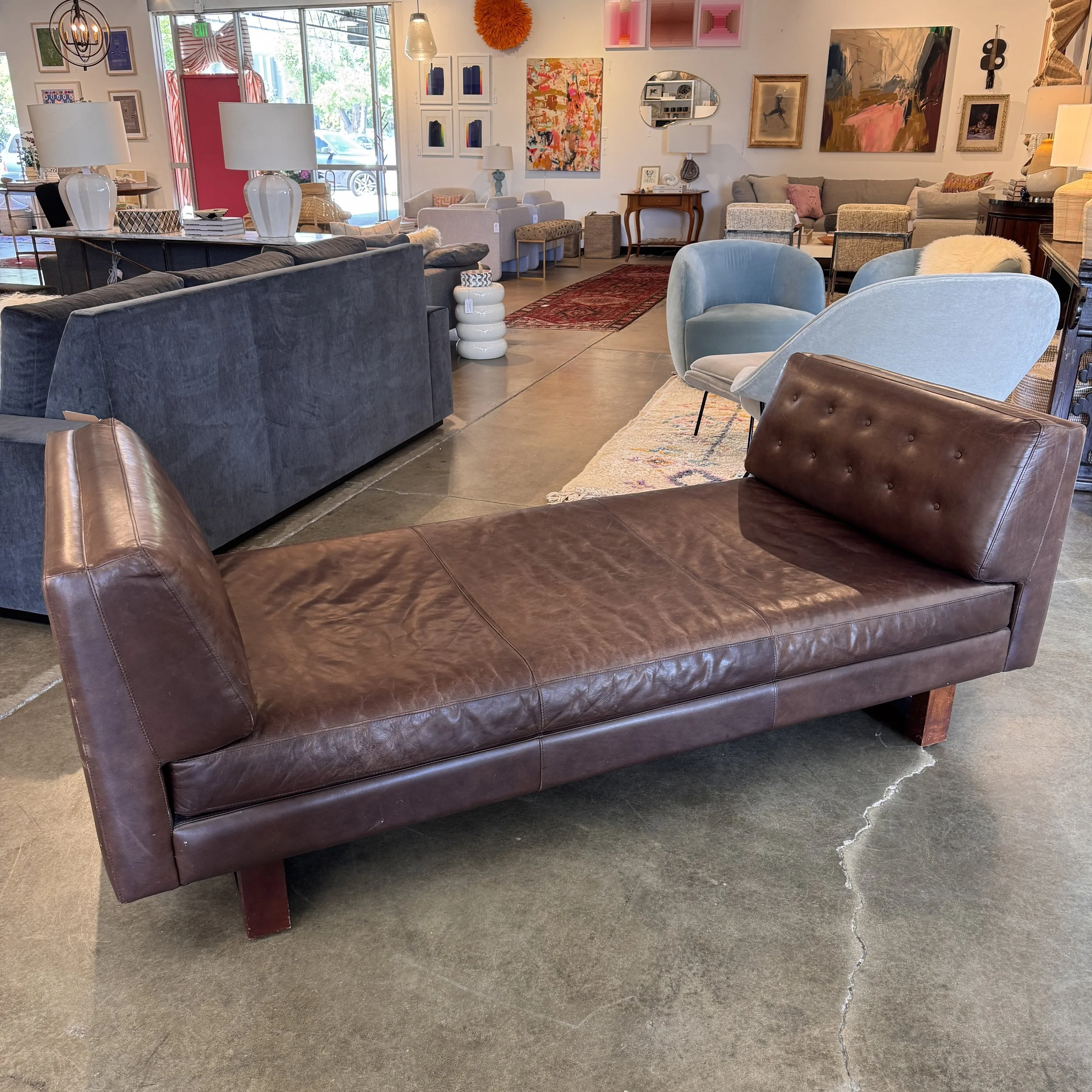 SOLD - Room & Board Wells Leather Daybed (78W x 35D x 17H)
