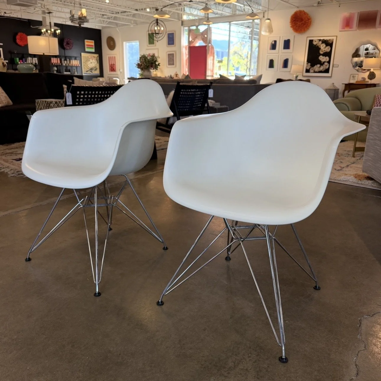 SET OF 2 Eames Molded Armchairs