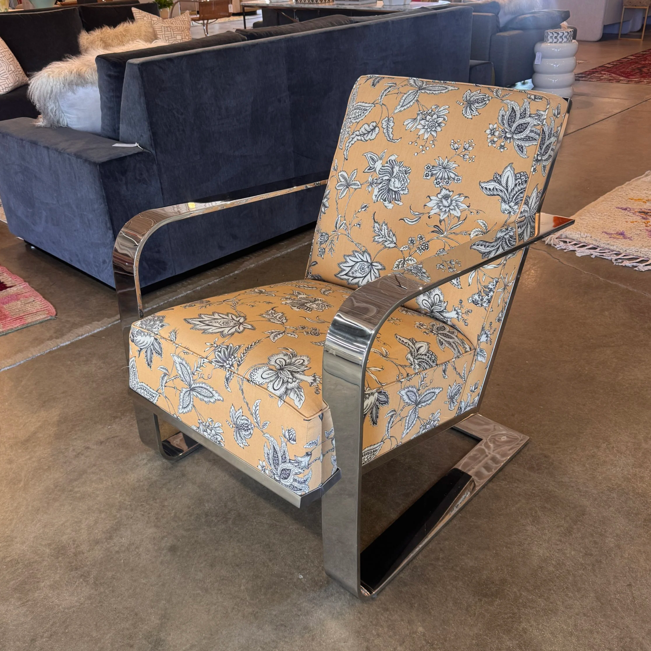 SOLD - Ralph Lauren Penthouse Chrome Chair (30.75W x 39D x 37H)